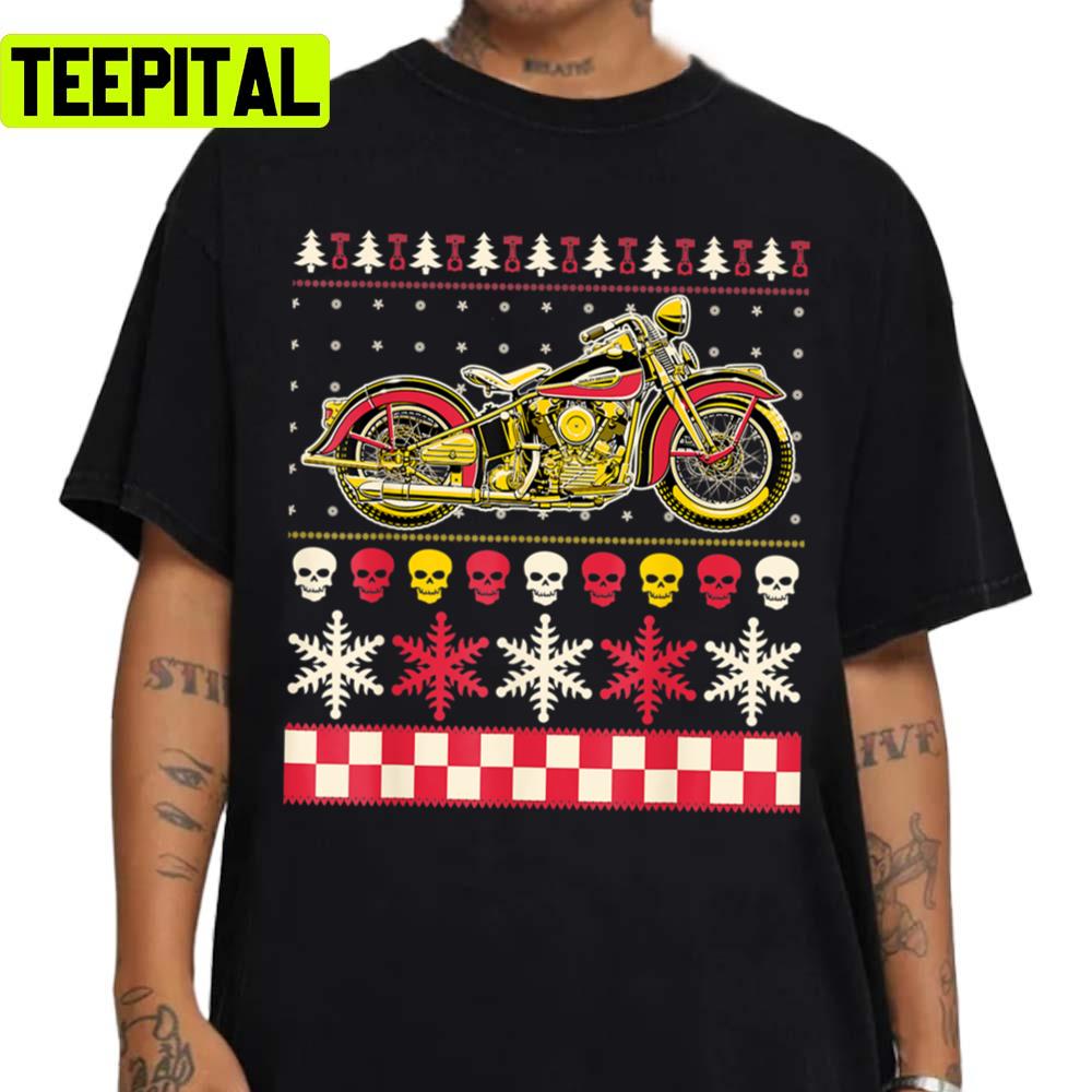 Biker Motorcycle Rider Style Ugly Christmas Unisex Sweatshirt Biker Motorcycle Rider Style Ugly Christmas Unisex Sweatshirt