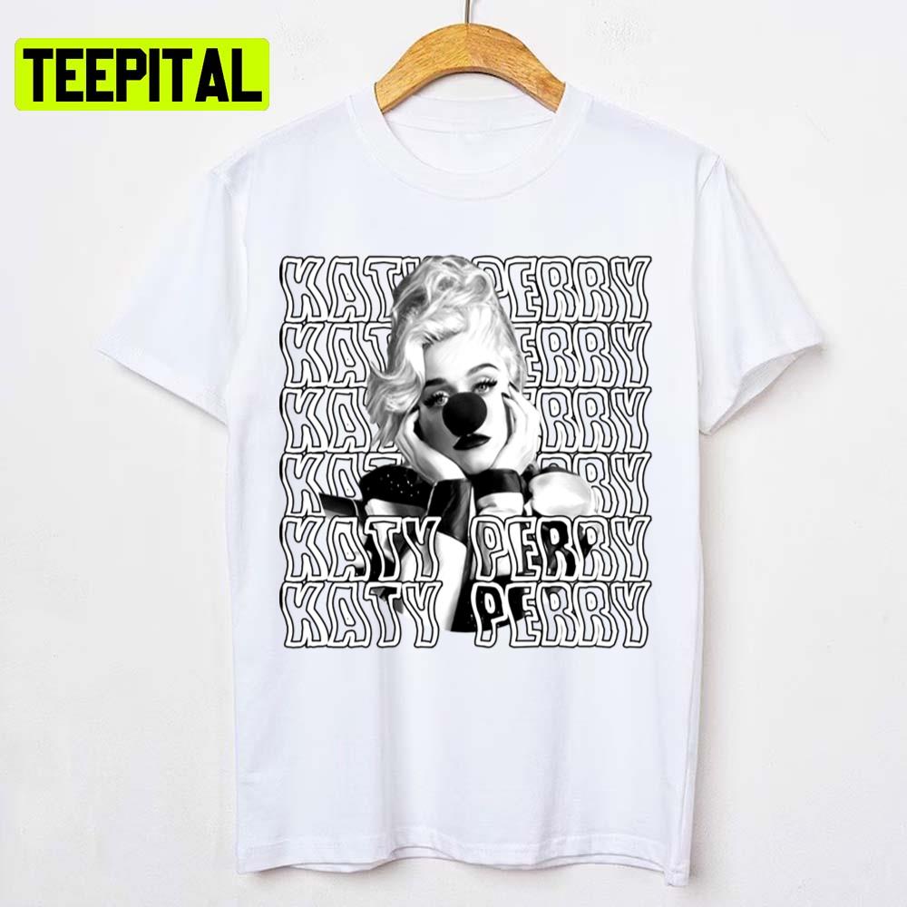Black And White Design Katy Perry Cute Clown Nose Unisex T-Shirt Black And White Design Katy Perry Cute Clown Nose Unisex T-Shirt