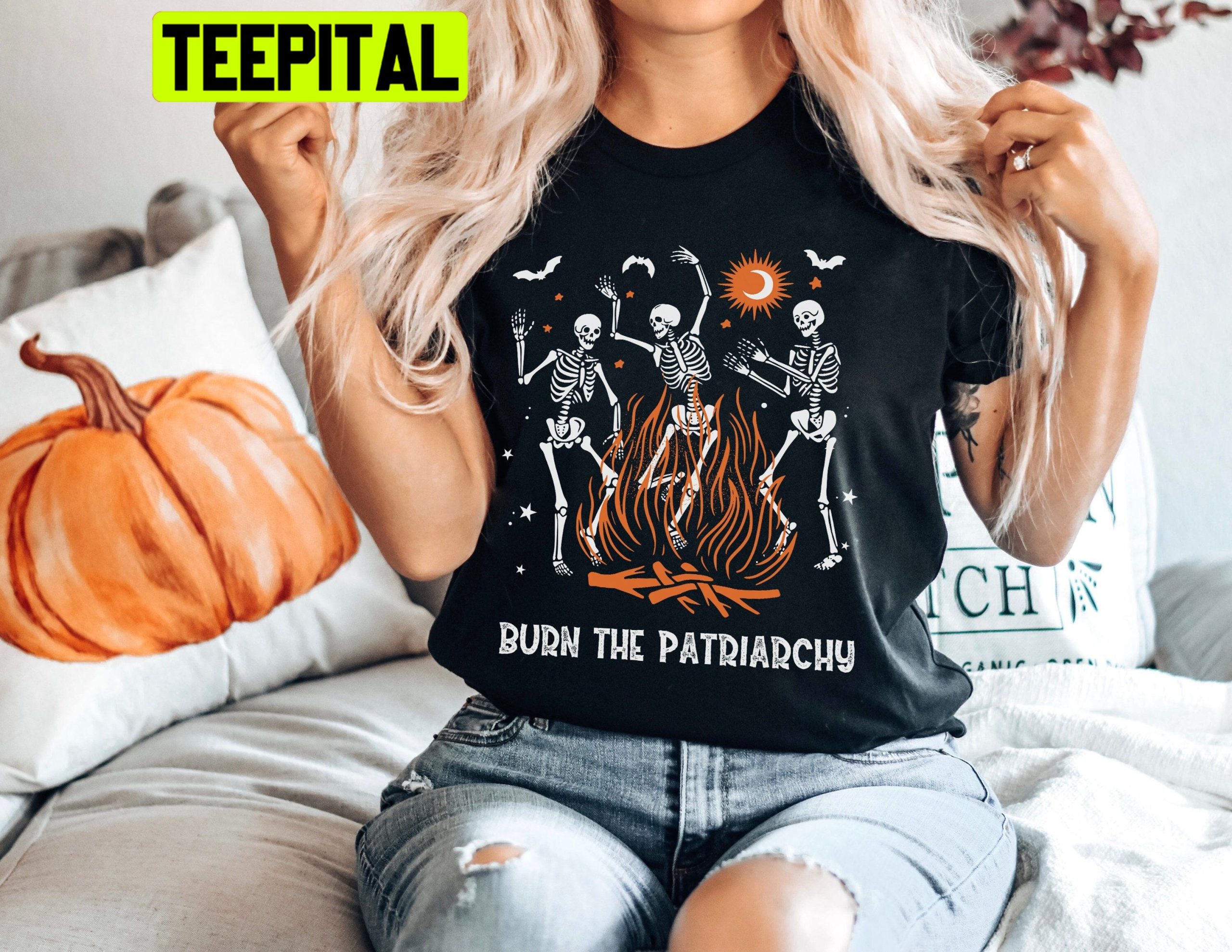 Burn The Patriarchy Shirt Dancing Skeletons Halloween Trending Unisex Shirt Burn The Patriarchy Shirt Dancing Skeletons Halloween Trending Unisex Shirt