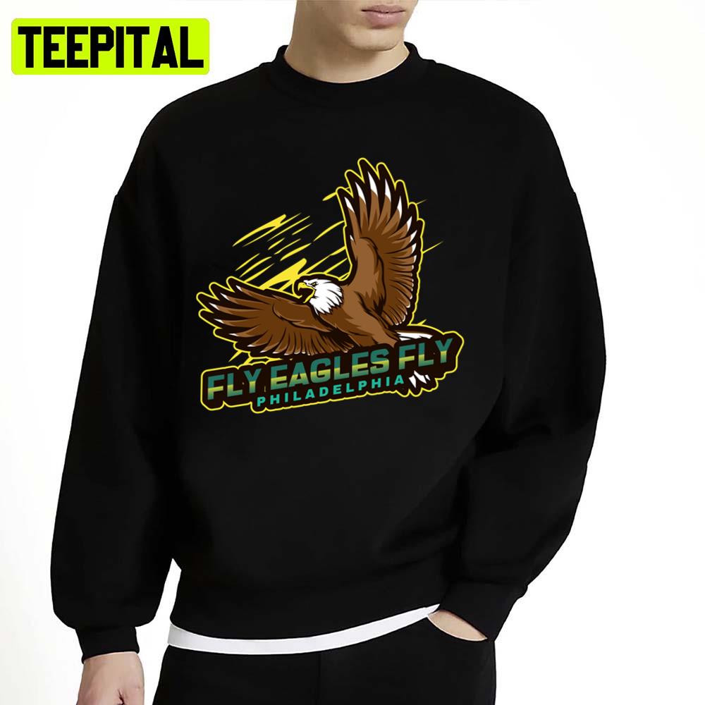 Cartoon Art Fly Eagles Fly Philadelphia Football Unisex Sweatshirt Cartoon Art Fly Eagles Fly Philadelphia Football Unisex Sweatshirt