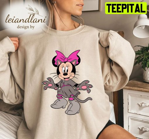 Cartoon Design Mickey And Minnie Mouse Halloween Sweatshirt