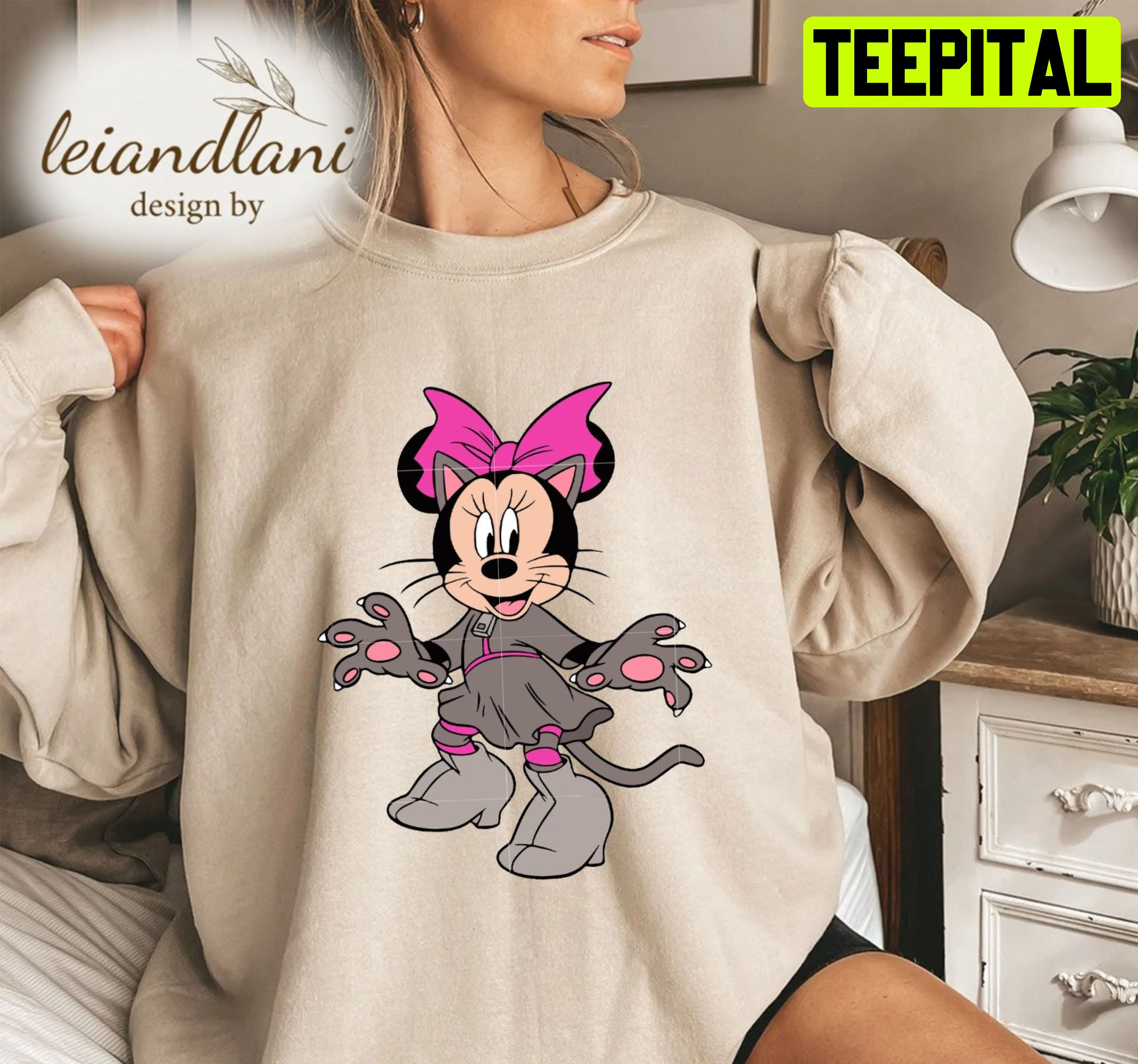 Cartoon Design Mickey And Minnie Mouse Halloween Sweatshirt Cartoon Design Mickey And Minnie Mouse Halloween Sweatshirt