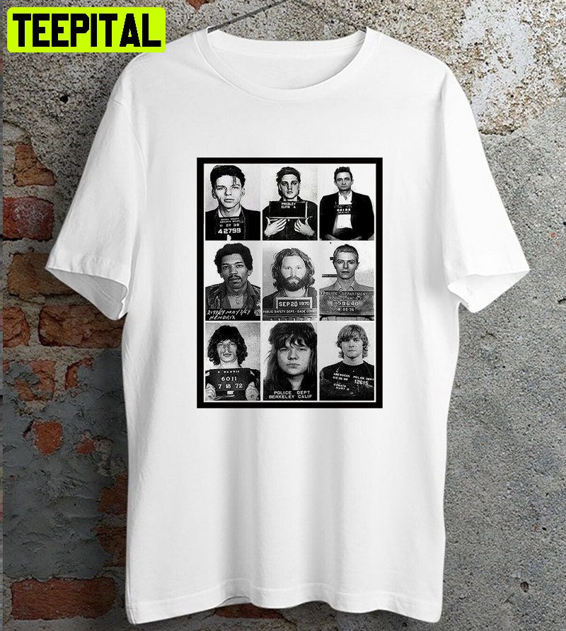Celebrities Mugshot Rock Stars Retro Design T-Shirt Celebrities Mugshot Rock Stars Retro Design T-Shirt