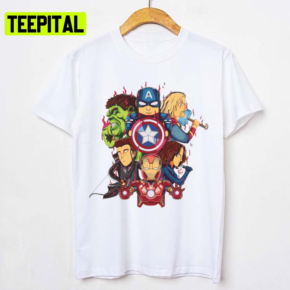 Chibi Design For Kid Avenger United Marvel Squad Unisex T-Shirt Chibi Design For Kid Avenger United Marvel Squad Unisex T-Shirt
