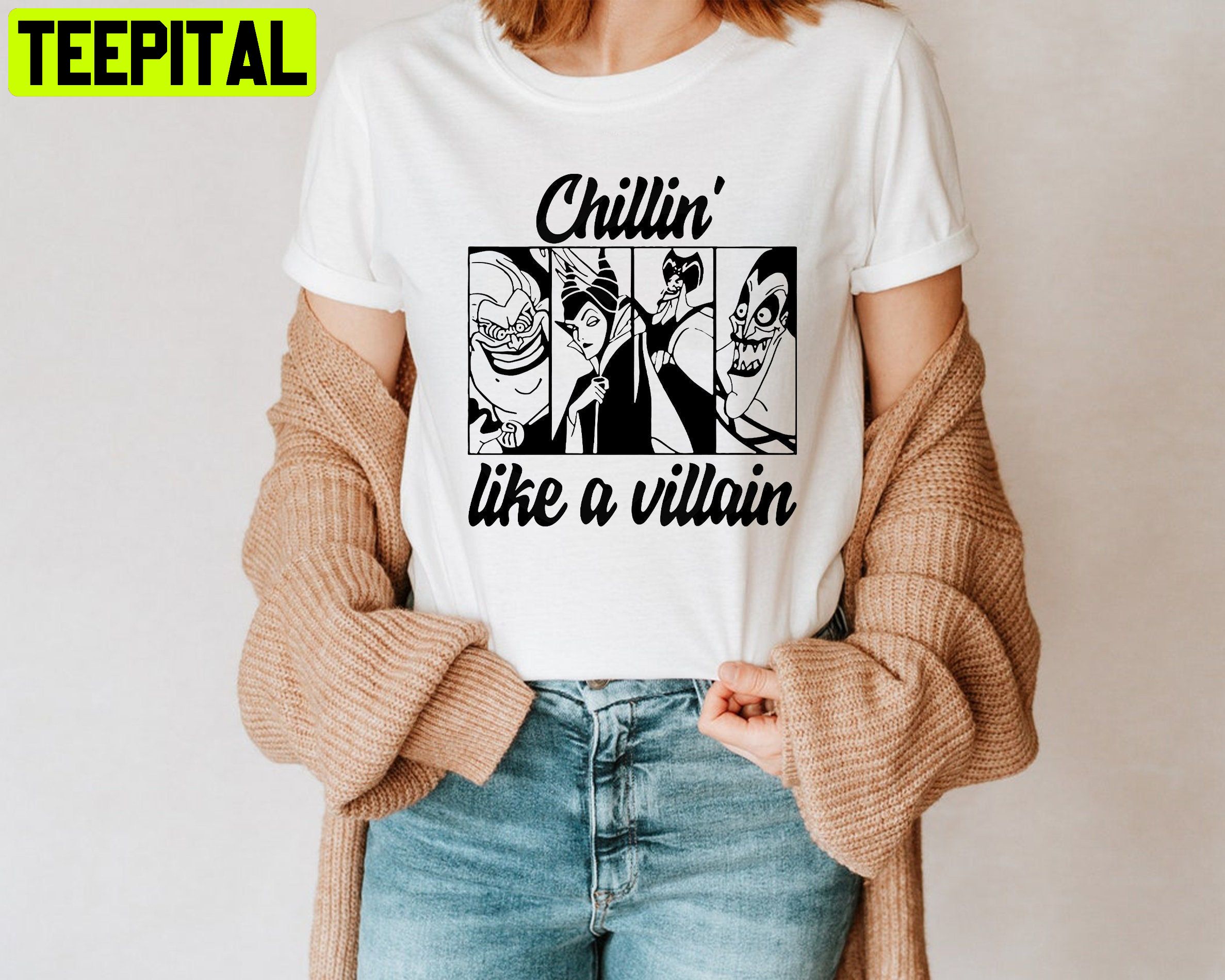 Chillin' Like A Villain Witch Cartoon Design Disney Unisesx T-Shirt Chillin' Like A Villain Witch Cartoon Design Disney Unisesx T-Shirt