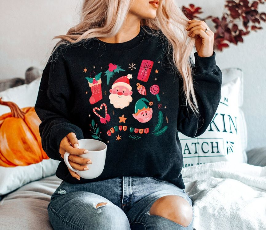 Christmas Doodles Sweatshirt Christmas Doodles Sweatshirt