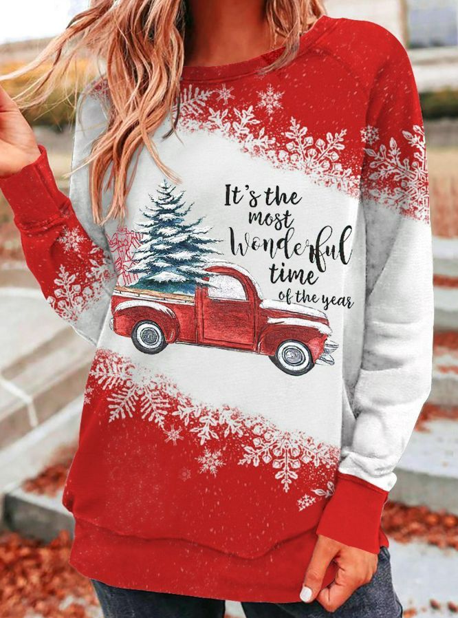 Christmas Red Truck It’s The Most Wonderful Time Of The Year All Over Print 3D Sweater Christmas Red Truck It’s The Most Wonderful Time Of The Year All Over Print 3D Sweater