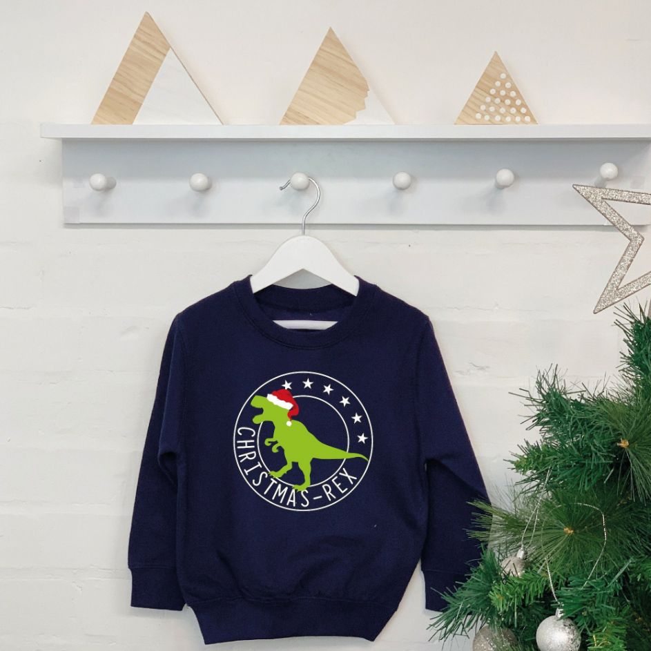 Christmas Rex Kids Dinosaur Sweatshirt Christmas Rex Kids Dinosaur Sweatshirt