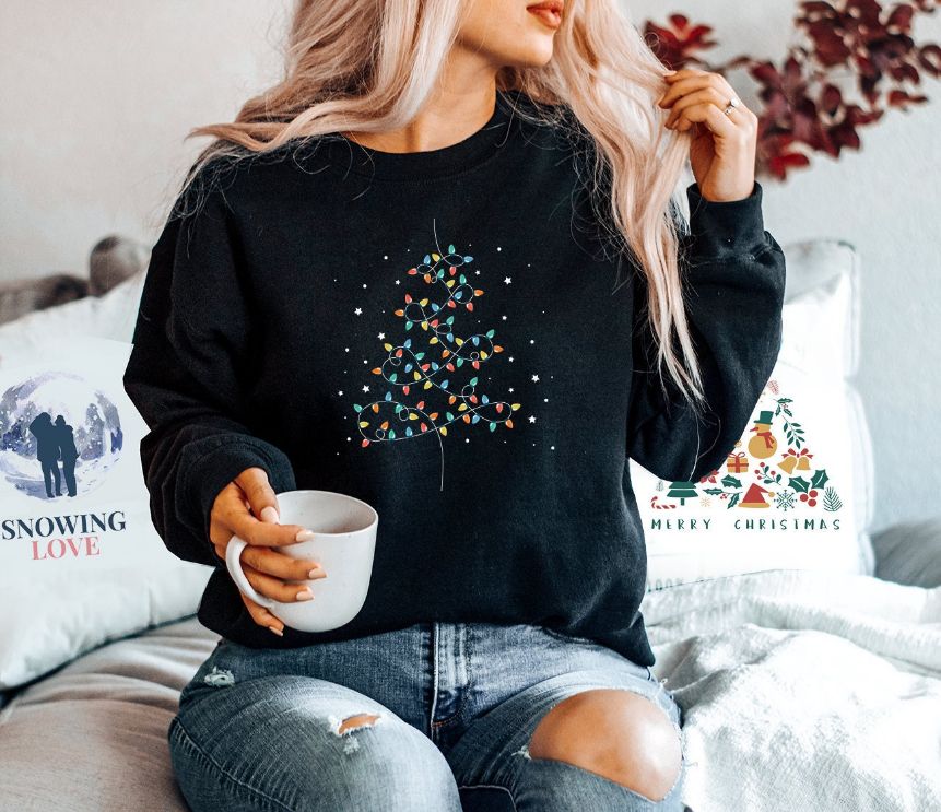 Christmas Tree Lights Sweatshirt Christmas Tree Lights Sweatshirt