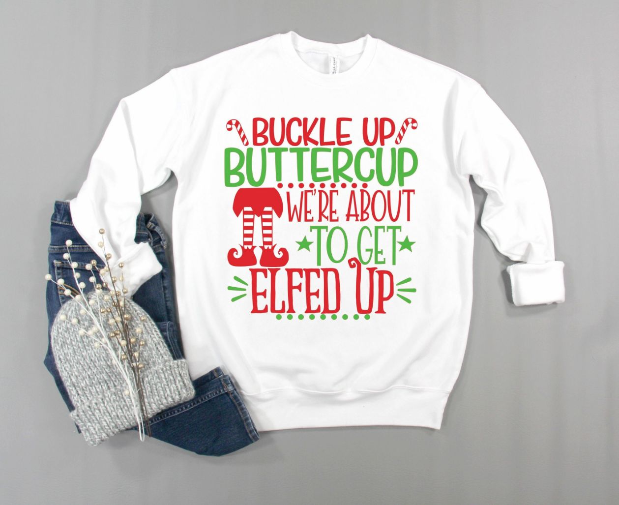 Christmas Ugly Buckle Up Buttercup Sweatshirt Christmas Ugly Buckle Up Buttercup Sweatshirt