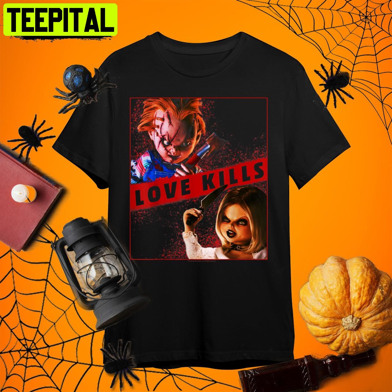 Chucky And Tiffany Love Kills Child's Play Retro Art Unisex T-Shirt Chucky And Tiffany Love Kills Child's Play Retro Art Unisex T-Shirt