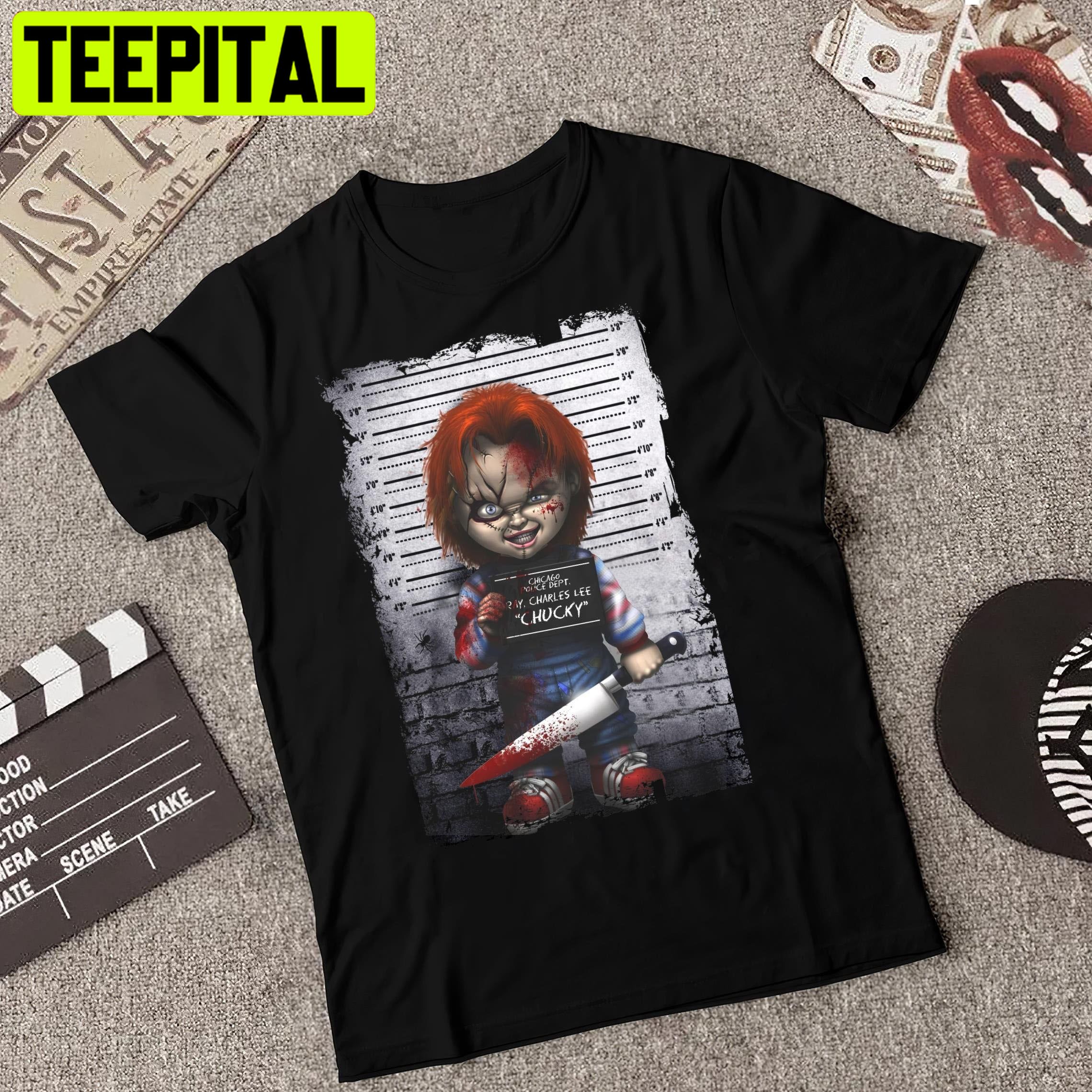 Chucky Mugshot Halloween Trending Unisex T-Shirt Chucky Mugshot Halloween Trending Unisex T-Shirt