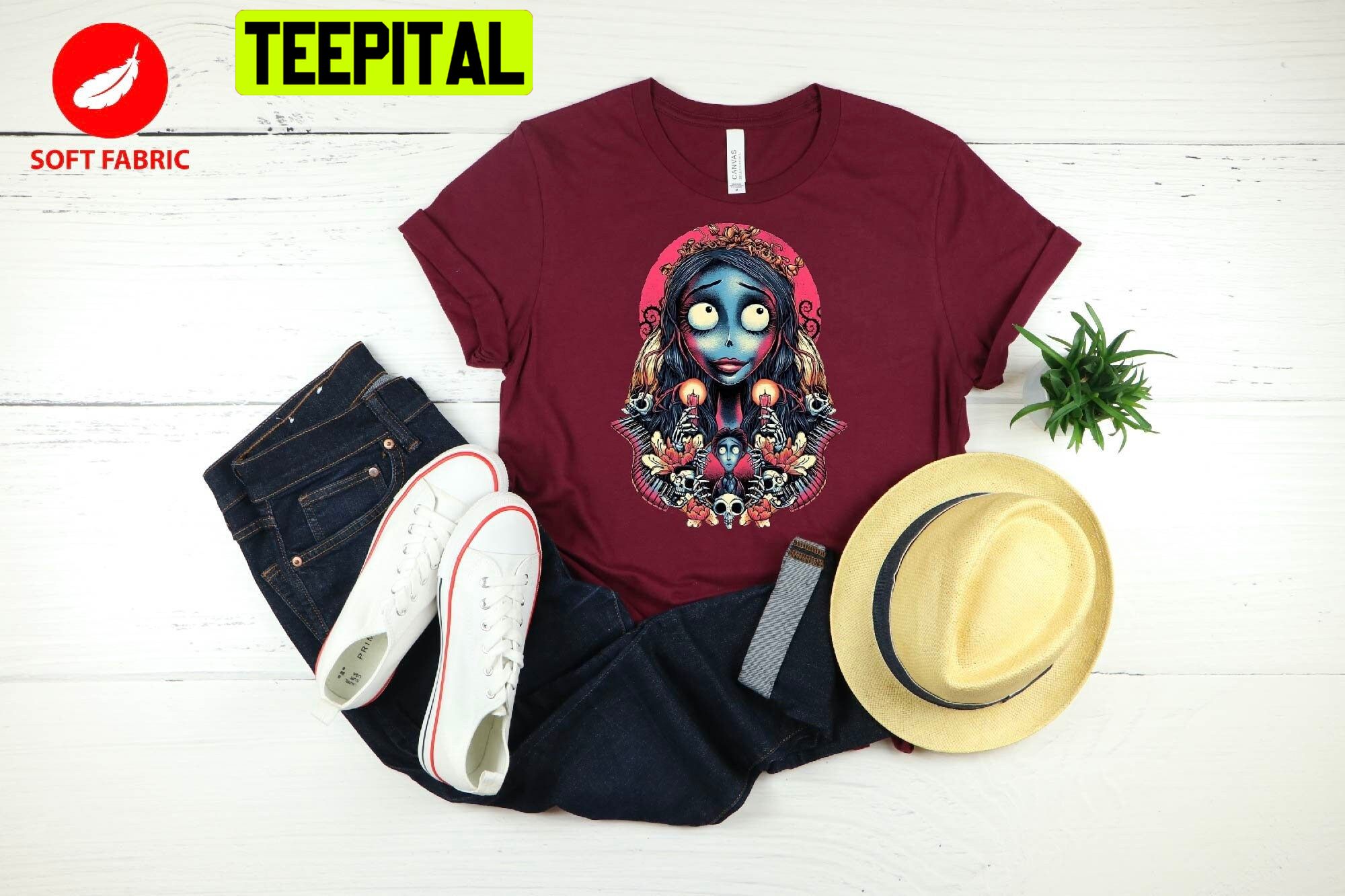 Corpse Bride Cartoon Movie Lover Retro Halloween Trending Unisex T-Shirt Corpse Bride Cartoon Movie Lover Retro Halloween Trending Unisex T-Shirt