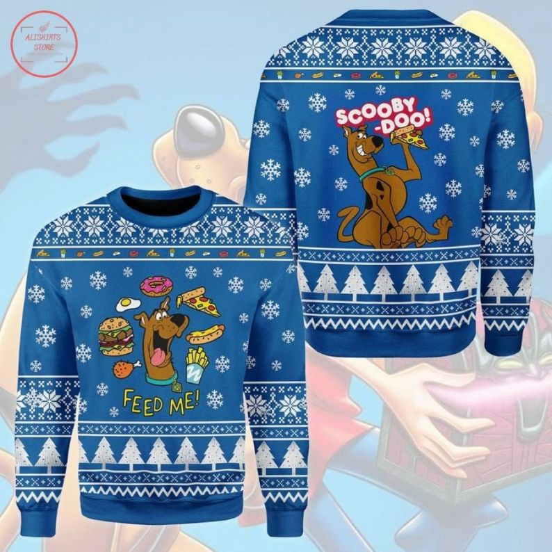 Cute Feed Me Scooby Doo Ugly Christmas Sweater Cute Feed Me Scooby Doo Ugly Christmas Sweater