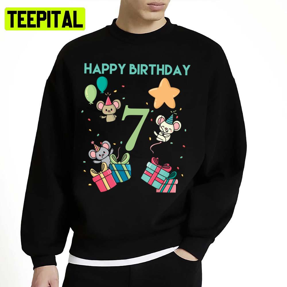Design For Kid 7th Birthday Active Unisex Sweatshirt Design For Kid 7th Birthday Active Unisex Sweatshirt