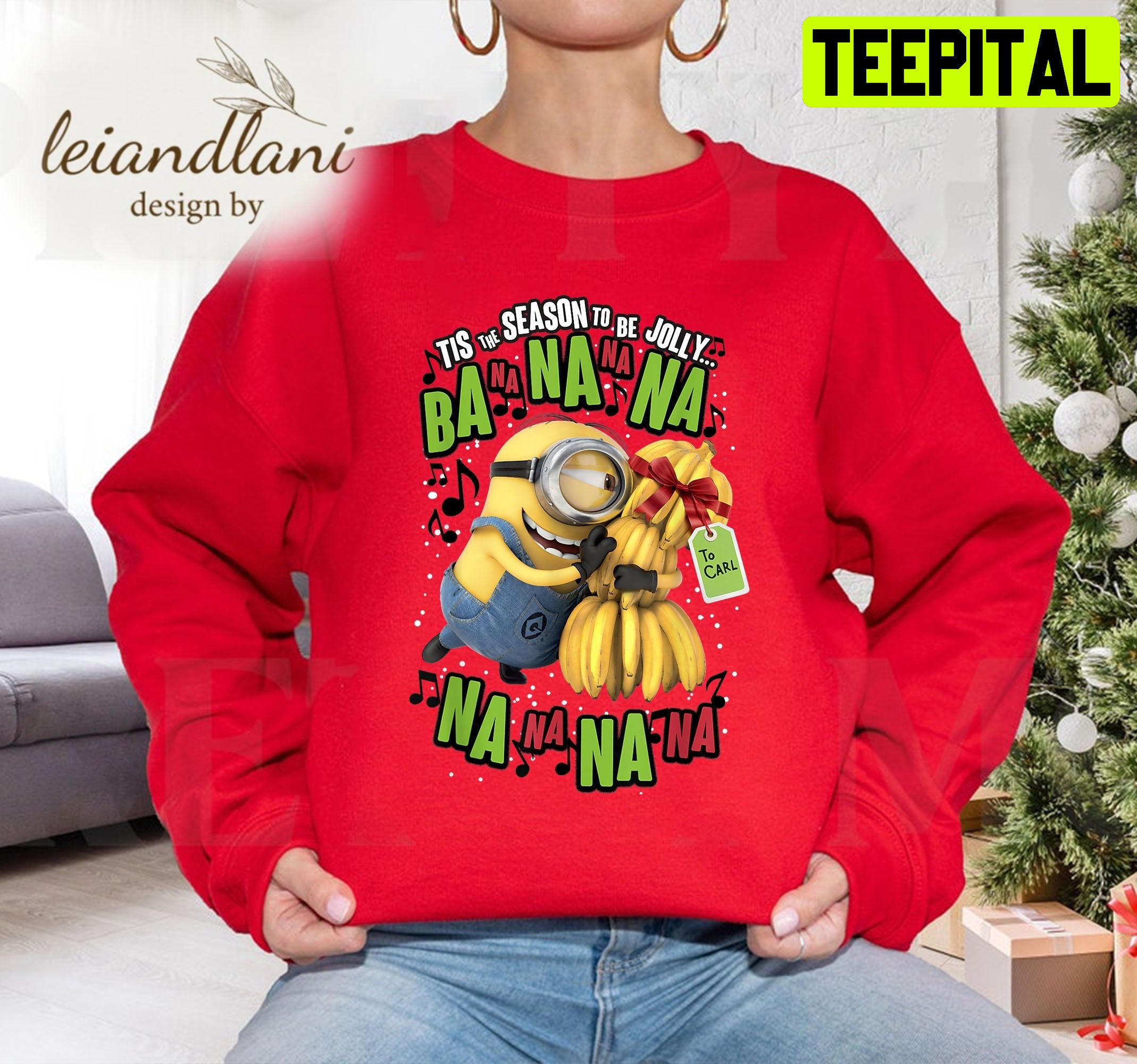 Despicable Me Minion Banana Present Funny Minions Disney Sweatshirt Despicable Me Minion Banana Present Funny Minions Disney Sweatshirt