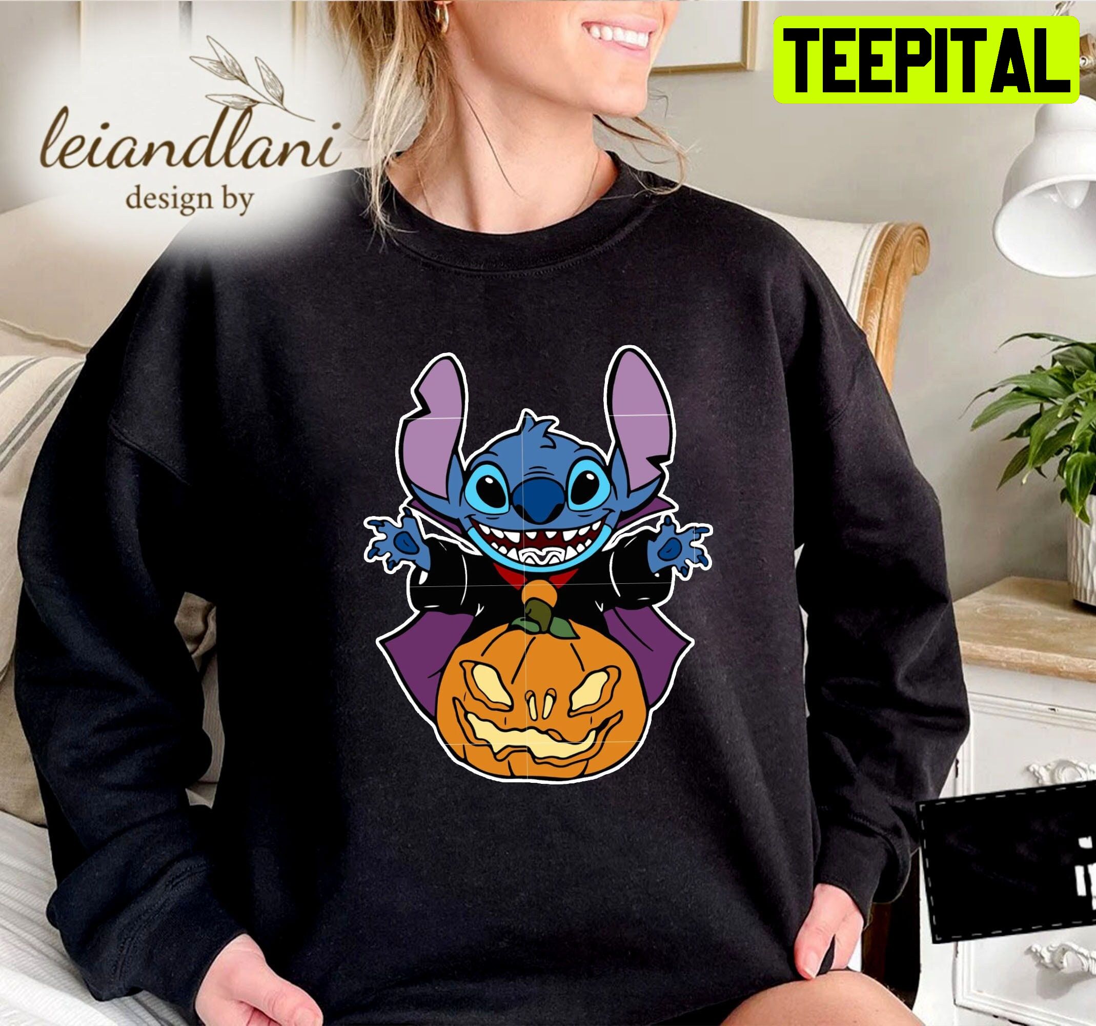 Devil Stitch Pumpkin Halloween Sweatshirt Devil Stitch Pumpkin Halloween Sweatshirt
