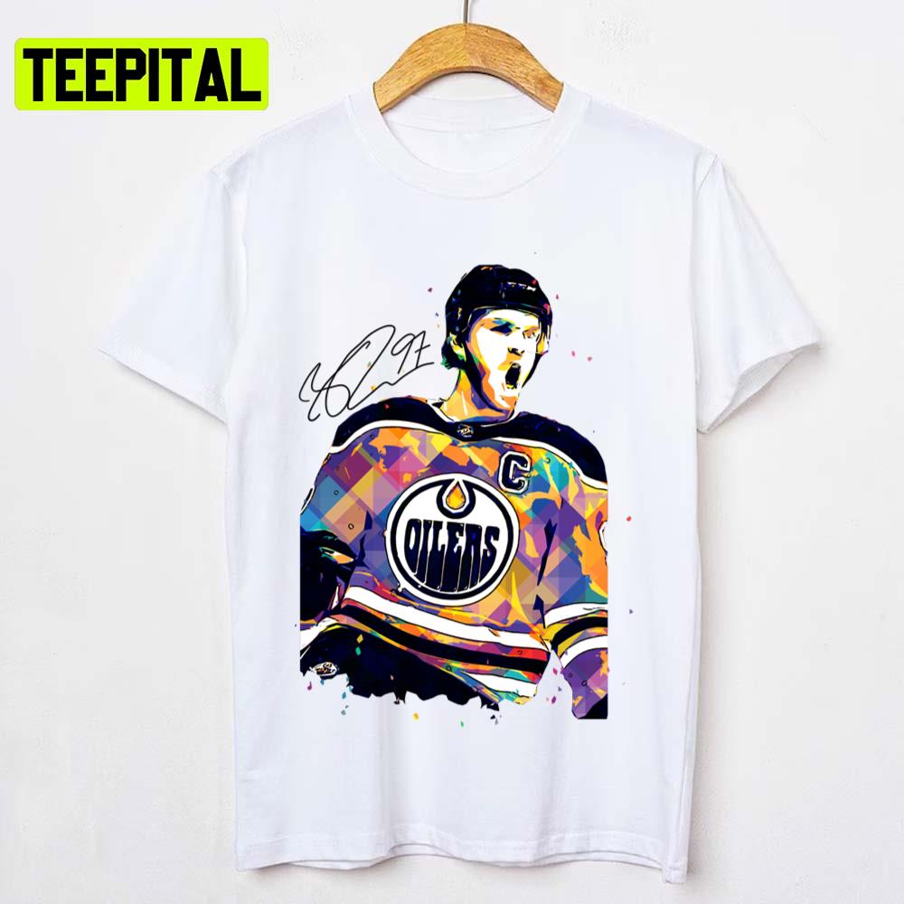 Digital Art Signature Ice Hockey Connor Mcdavid Unisex T-Shirt Digital Art Signature Ice Hockey Connor Mcdavid Unisex T-Shirt