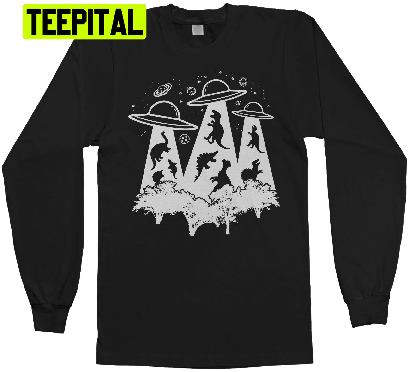 Dinosaur Alien Abduction Trending Unisex Sweatshirt Dinosaur Alien Abduction Trending Unisex Sweatshirt