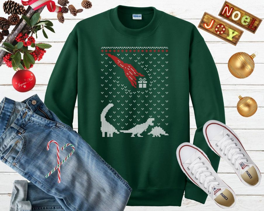 Dinosaur Ugly Christmas Sweater Dinosaur Ugly Christmas Sweater