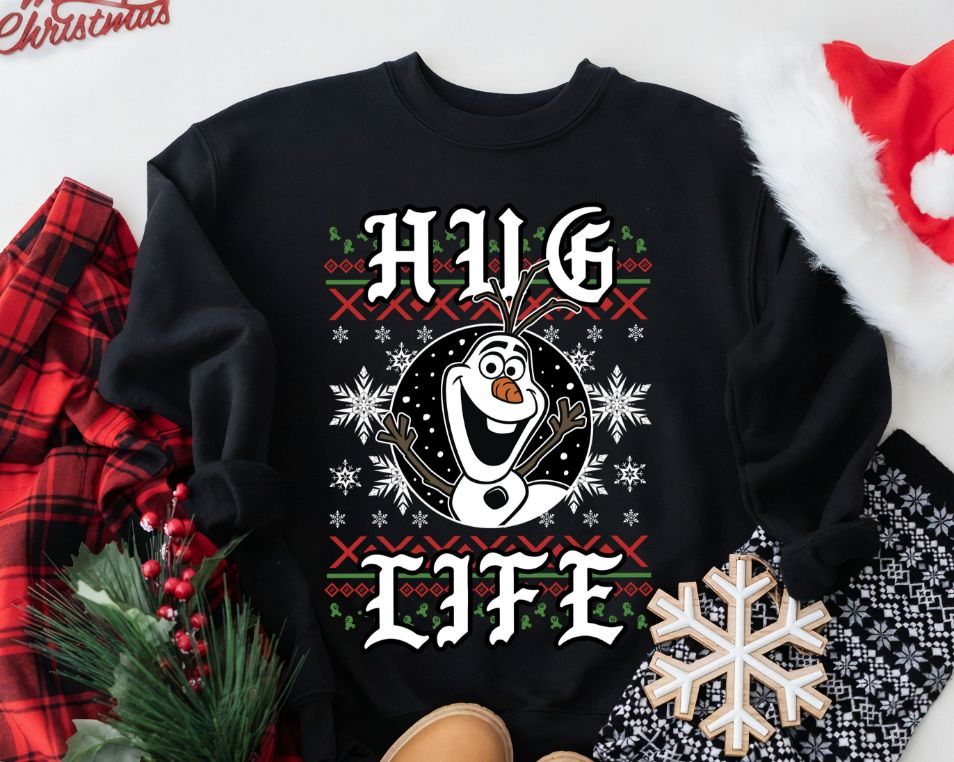 Disney Frozen Olaf Hug Life Ugly Christmas Sweatshirt Disney Frozen Olaf Hug Life Ugly Christmas Sweatshirt
