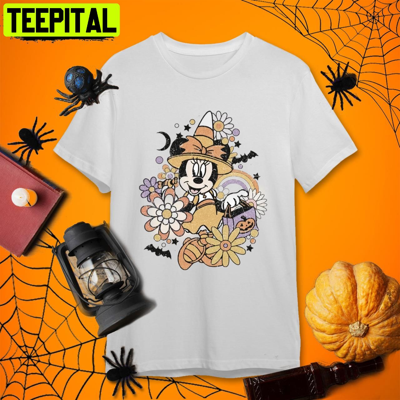 Disney Minnie Flora Minnie Mouse Halloween Retro Art Unisex T-Shirt Disney Minnie Flora Minnie Mouse Halloween Retro Art Unisex T-Shirt