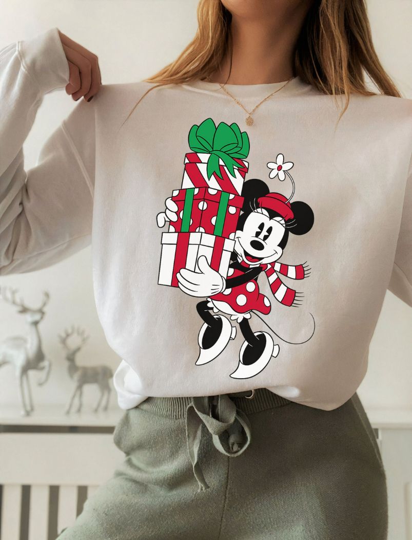 Disney Minnie Mouse Holiday Gifts Christmas Sweatshirt Disney Minnie Mouse Holiday Gifts Christmas Sweatshirt
