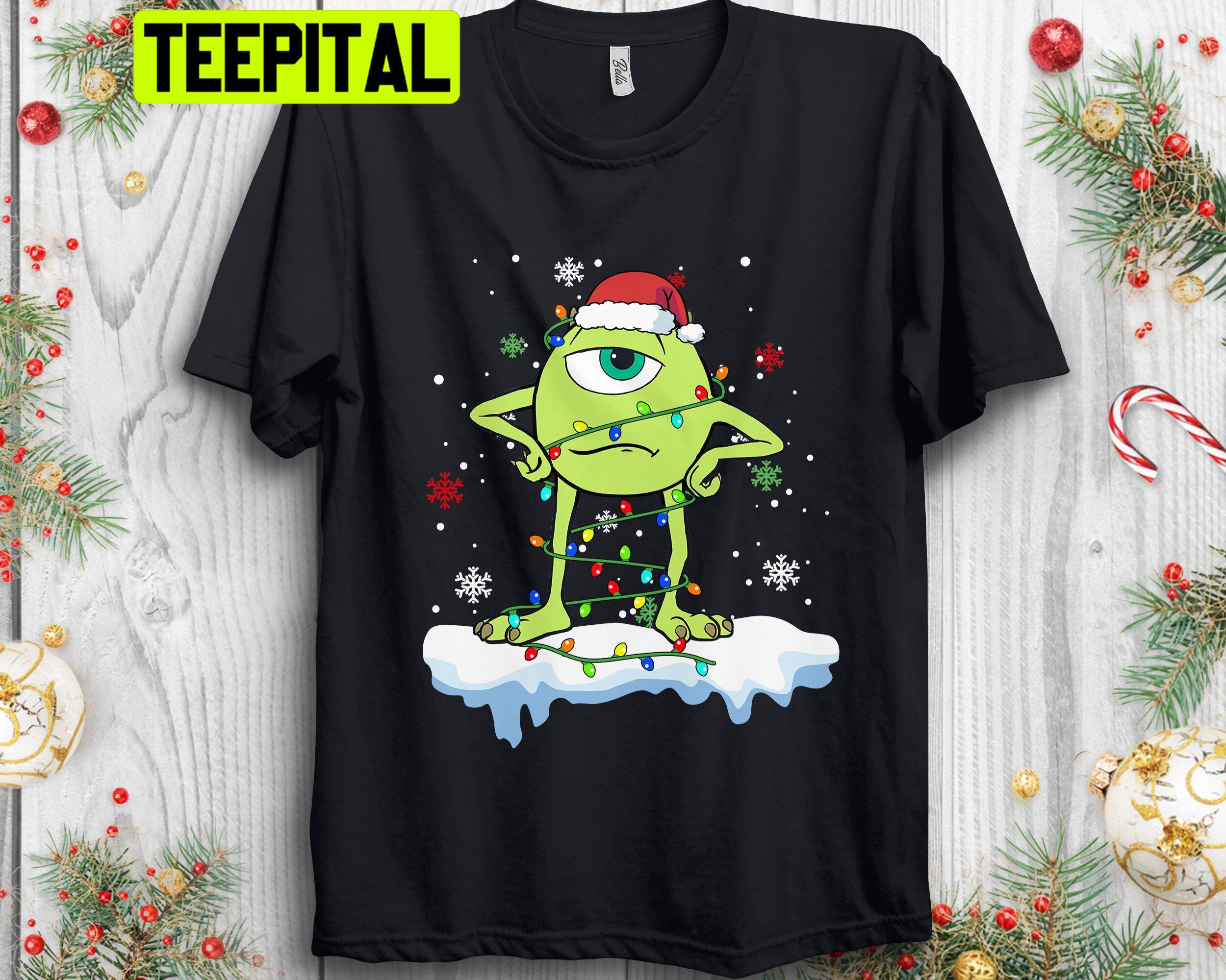 Disney Monster Inc Monsters University Mike Chirtsmas Light Trending Unisex T-Shirt Disney Monster Inc Monsters University Mike Chirtsmas Light Trending Unisex T-Shirt