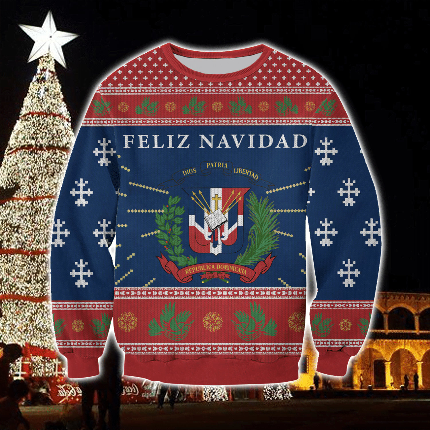 Dominican Republic Merry Christmas Style Unisex 3D Ugly Sweater Dominican Republic Merry Christmas Style Unisex 3D Ugly Sweater