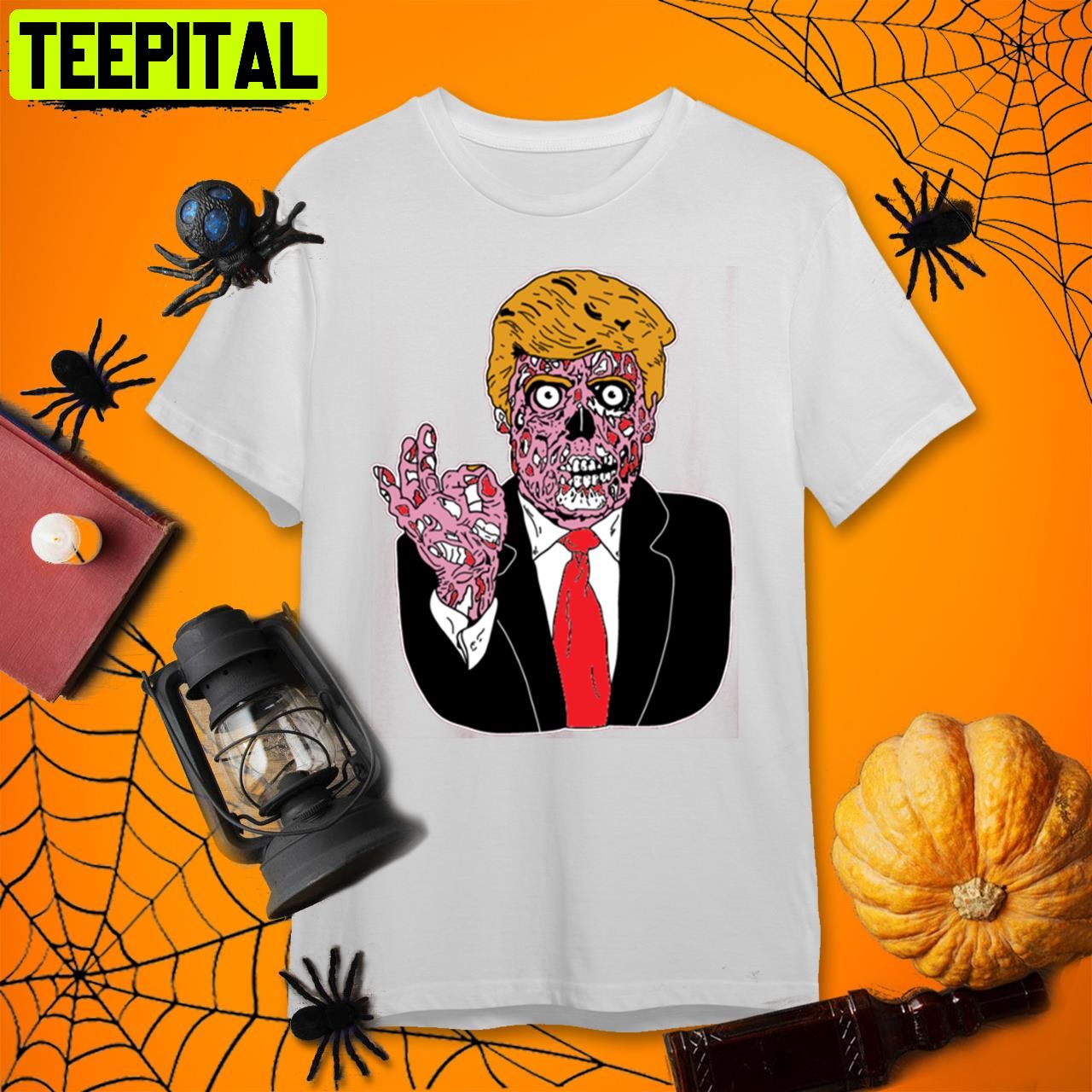 Donald Trump Halloween Zombie Funny Retro Art Unisex T-Shirt Donald Trump Halloween Zombie Funny Retro Art Unisex T-Shirt