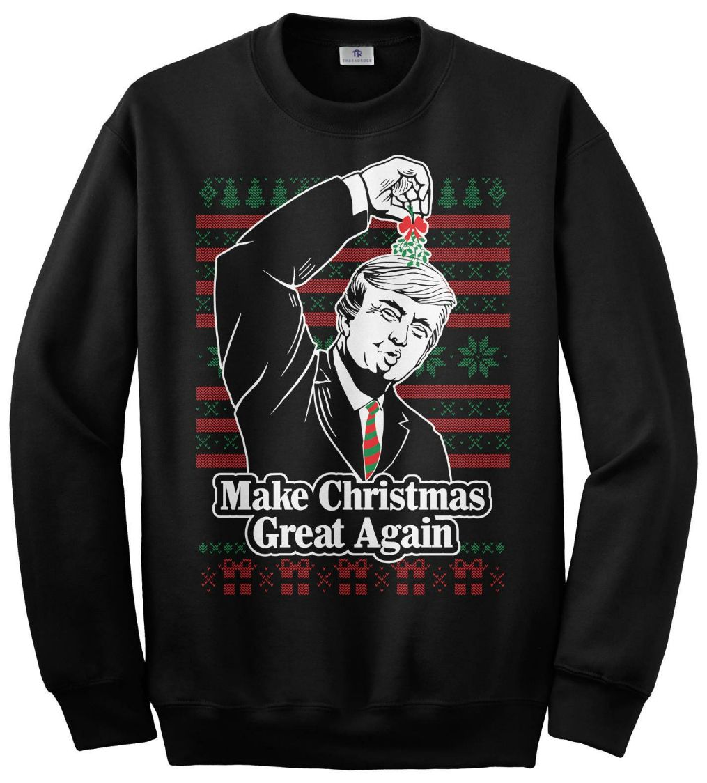 Donald Trump Make Christmas Great Again Mistletoe Ugly Sweater Donald Trump Make Christmas Great Again Mistletoe Ugly Sweater