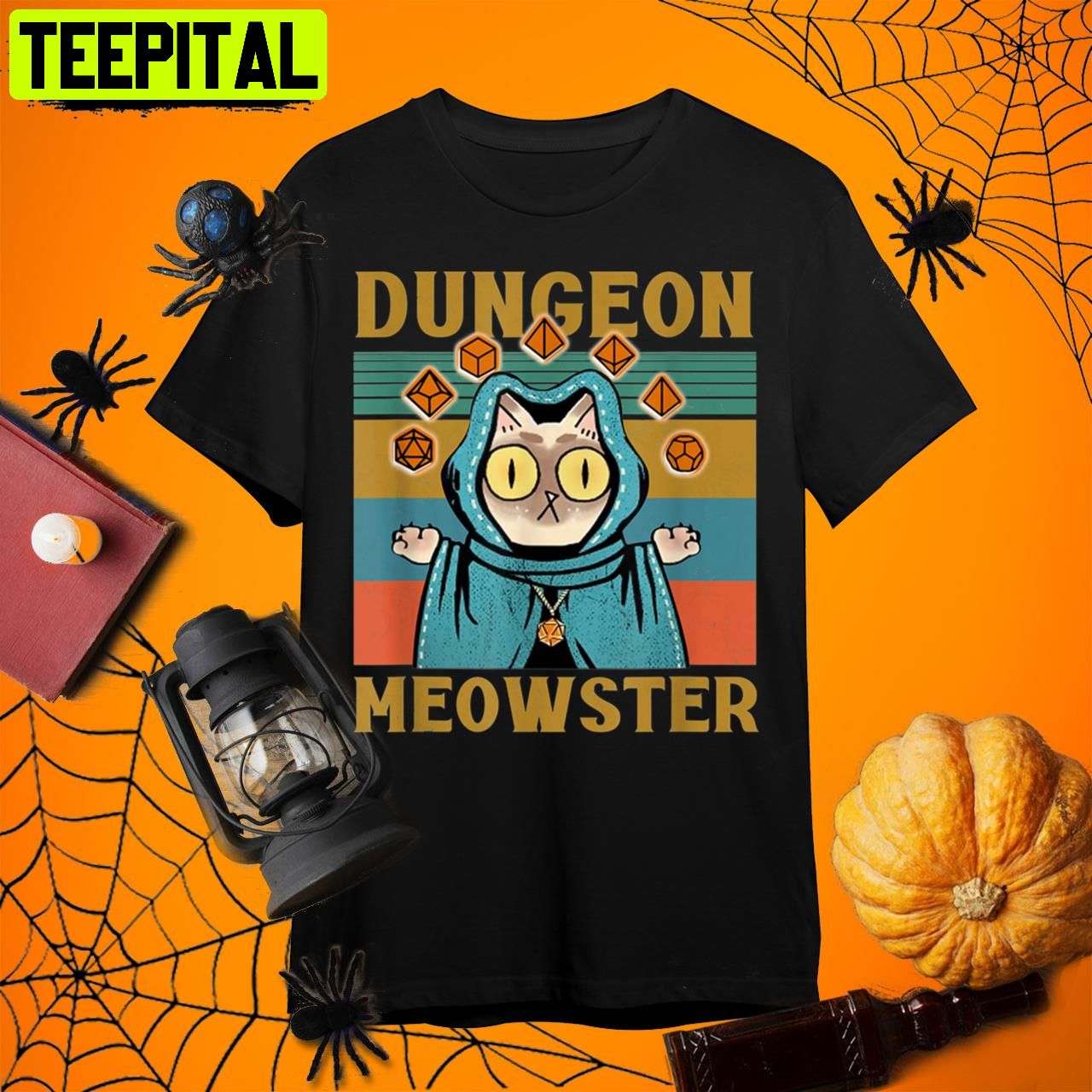 Dungeon Meowster Funny Nerdy Halloween Cat Dad Retro Art Unisex T-Shirt Dungeon Meowster Funny Nerdy Halloween Cat Dad Retro Art Unisex T-Shirt