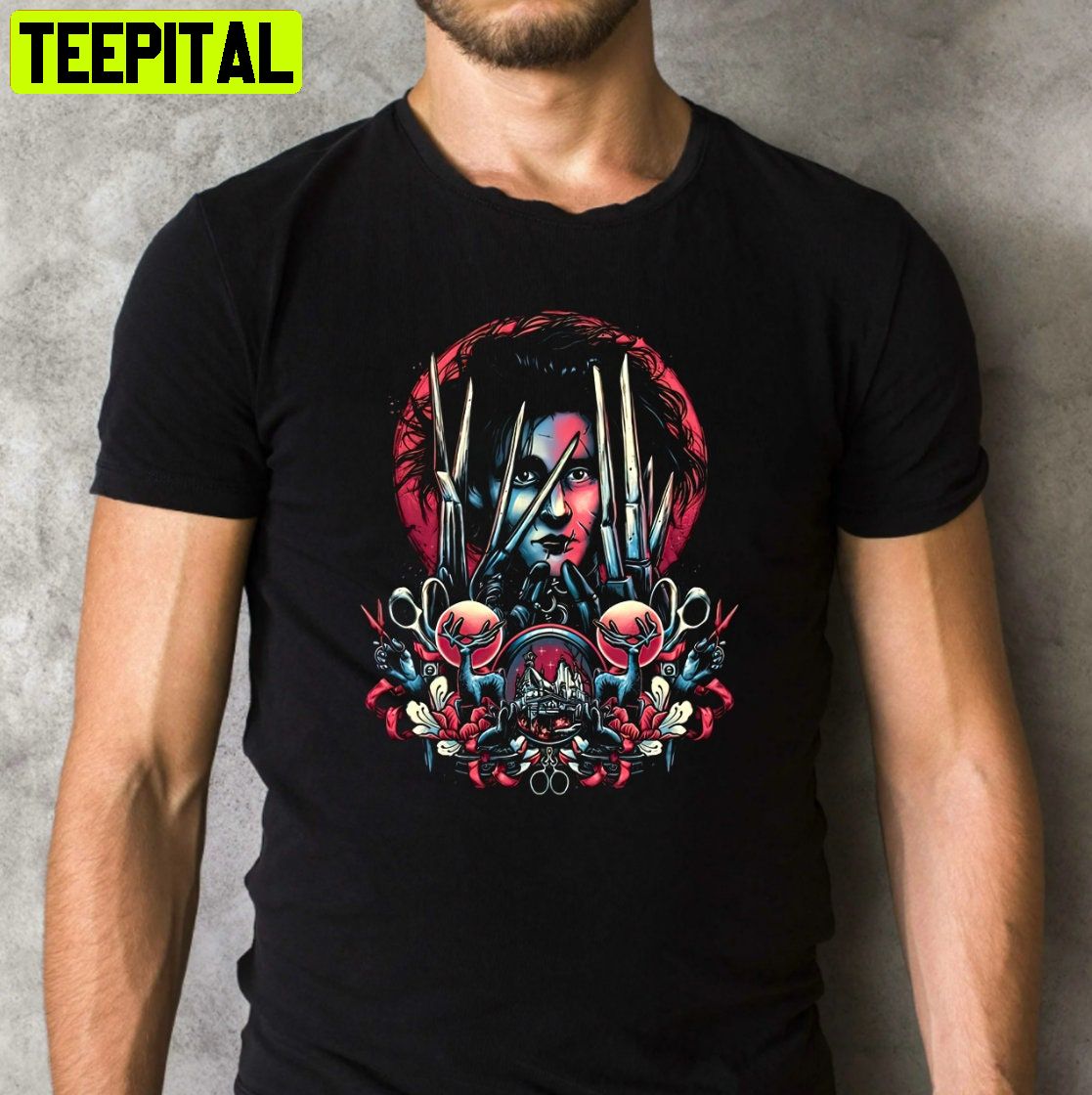 Edward Scissorhands Scary Movie Retro Design T-Shirt Edward Scissorhands Scary Movie Retro Design T-Shirt