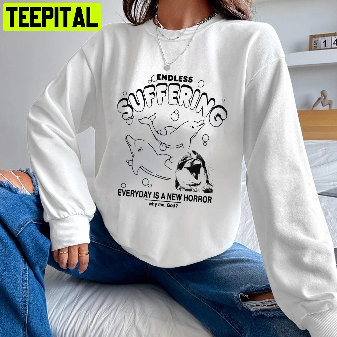 Endless Suffering Everyday Is A New Horror Dolphins Unisex T-Shirt Endless Suffering Everyday Is A New Horror Dolphins Unisex T-Shirt