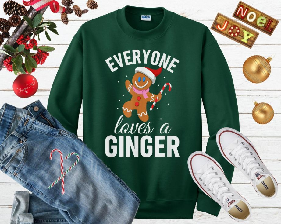 Everyone Loves A Ginger Funny Gingerbread Ugly Christmas Sweater Everyone Loves A Ginger Funny Gingerbread Ugly Christmas Sweater