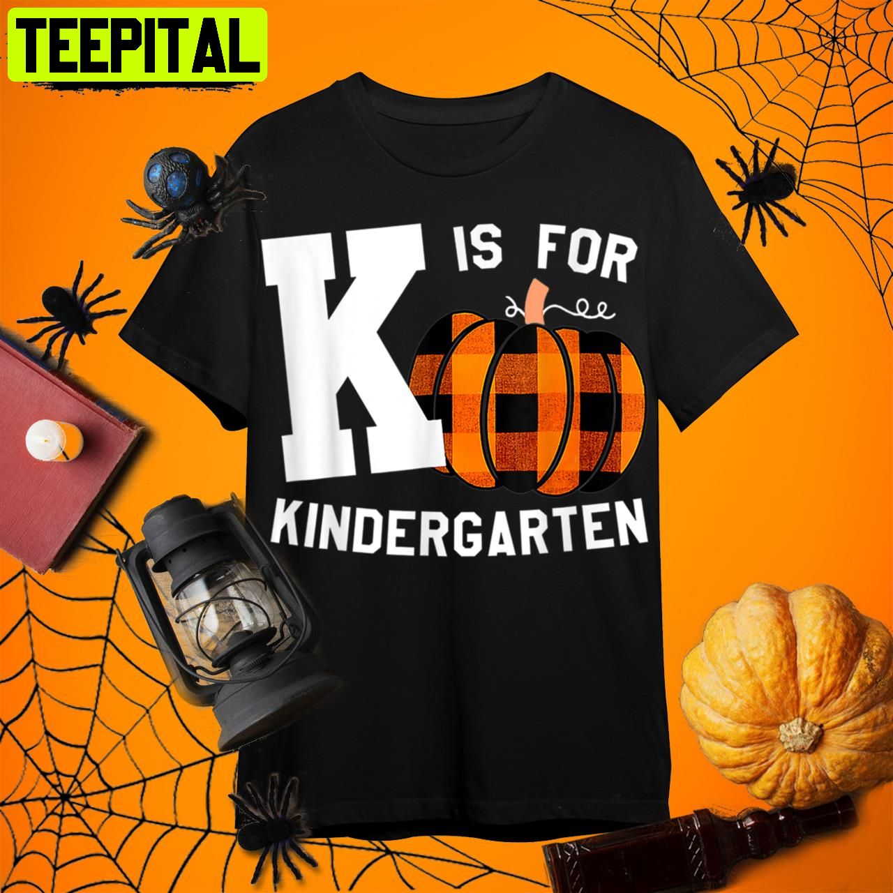 Fall Kindergarten Teacher K Is For Buffalo Plaid Pumpkin T Retro Art Unisex T-Shirt Fall Kindergarten Teacher K Is For Buffalo Plaid Pumpkin T Retro Art Unisex T-Shirt