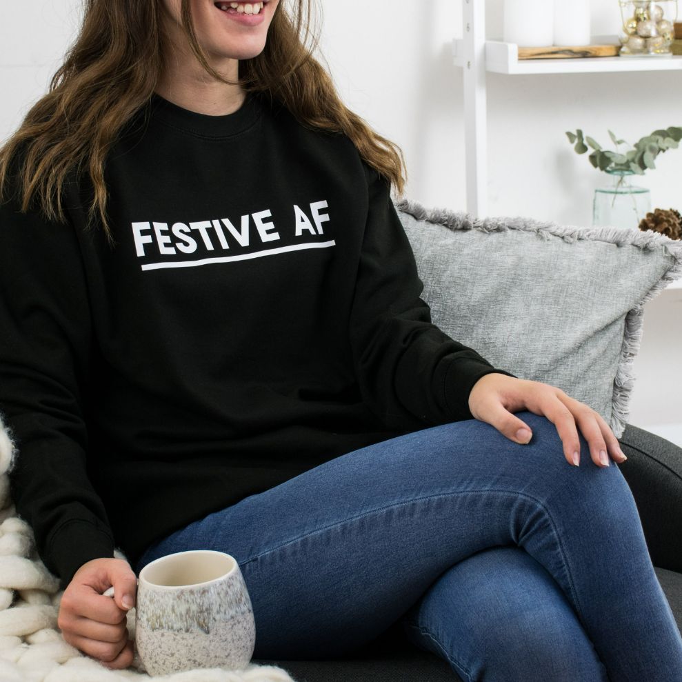 Festive AF Unisex Christmas Sweatshirt Festive AF Unisex Christmas Sweatshirt