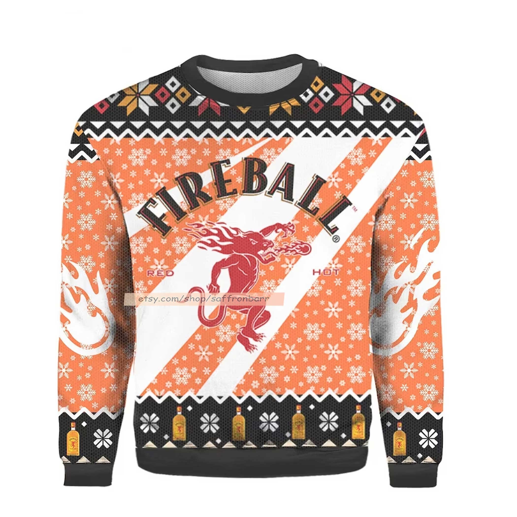 Fireball Christmas Believe Xmas Ugly 3D Sweater Fireball Christmas Believe Xmas Ugly 3D Sweater