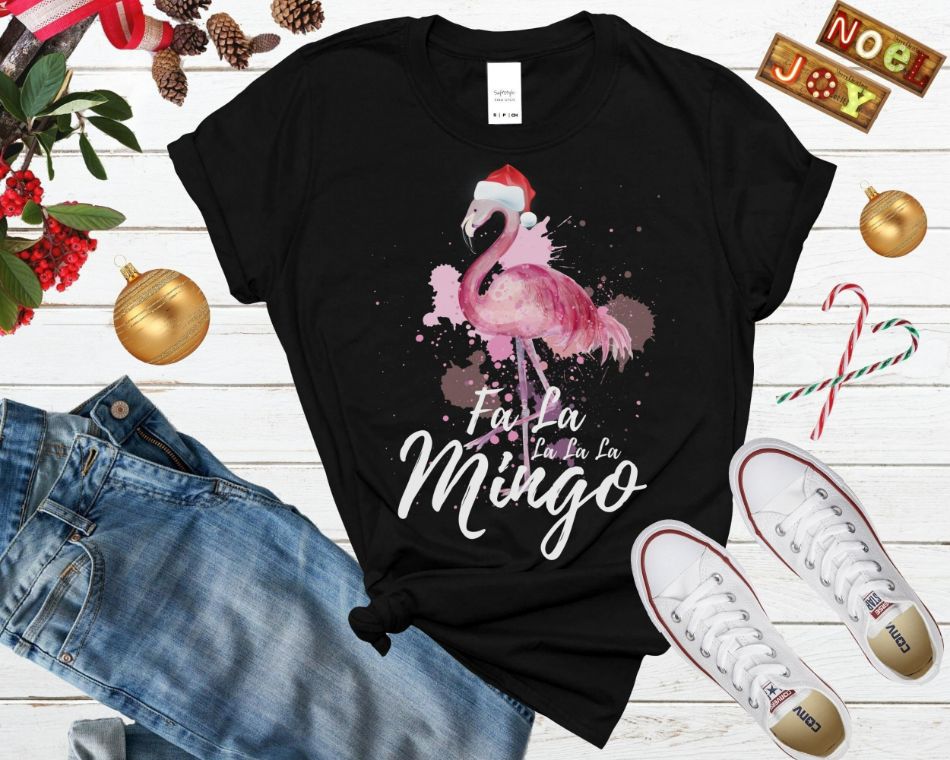 Flamingo Lover Christmas Gift Fa La La Watercolor Shirt Flamingo Lover Christmas Gift Fa La La Watercolor Shirt