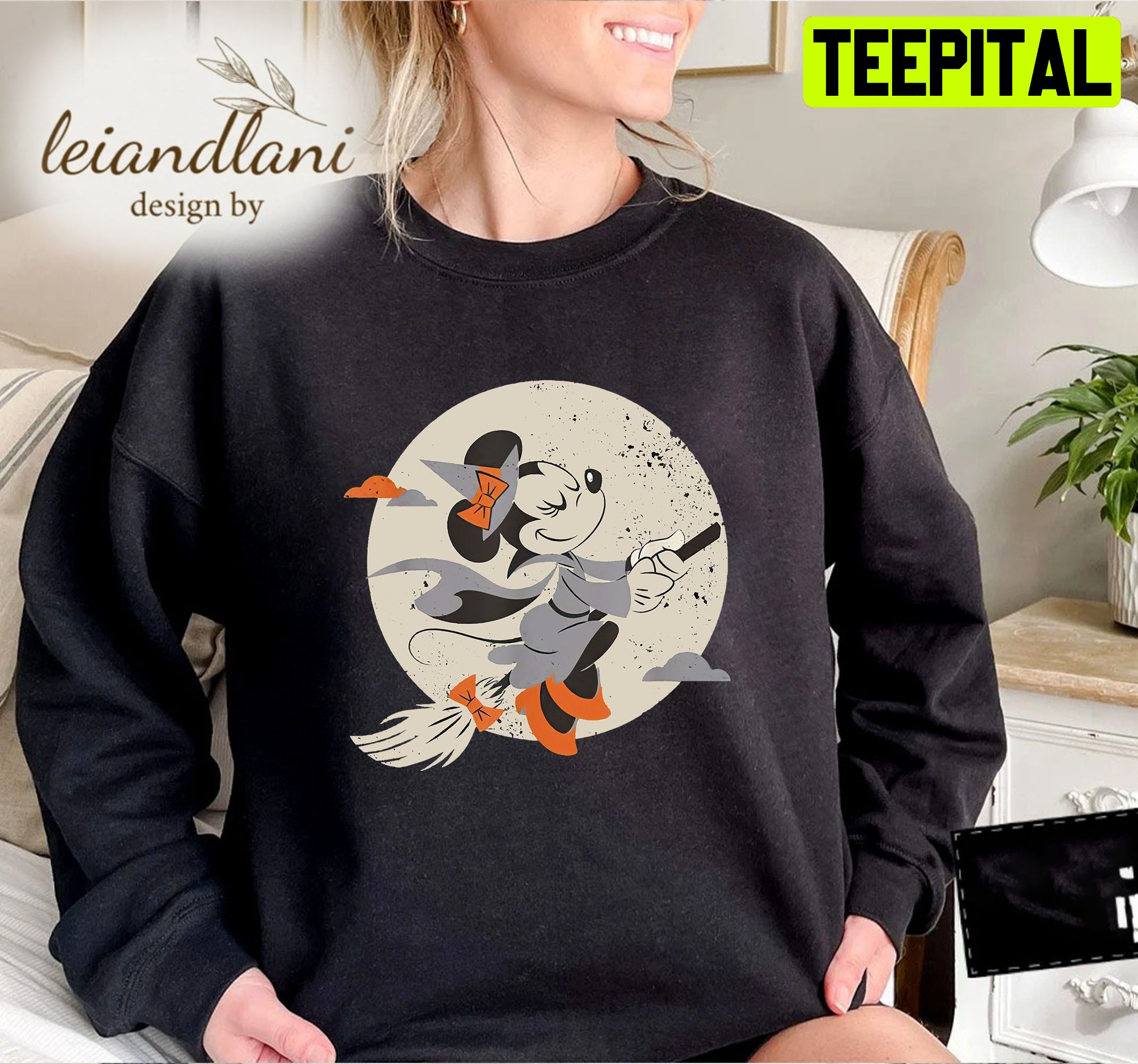 Flying Witch Costume Witch Minnie Mouse Halloween Sweatshirt Flying Witch Costume Witch Minnie Mouse Halloween Sweatshirt
