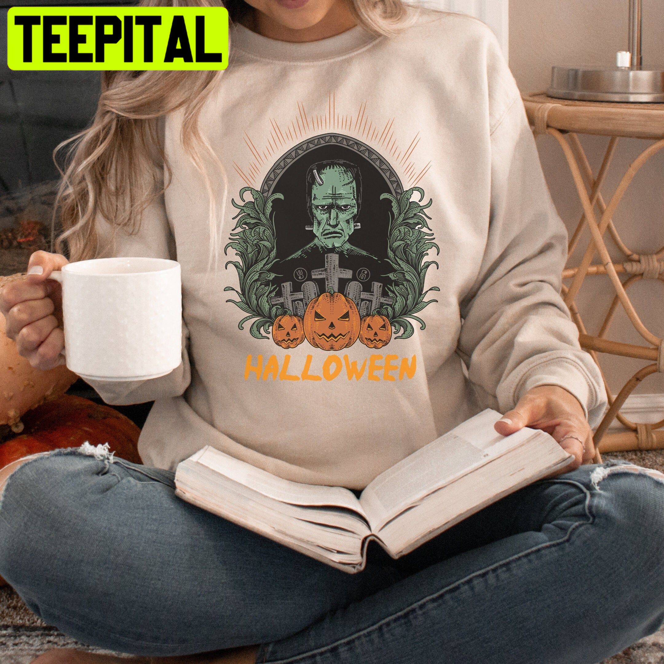 Frankenstein Halloween Monster Salem Witch Trending Unisex Sweatshirt Frankenstein Halloween Monster Salem Witch Trending Unisex Sweatshirt