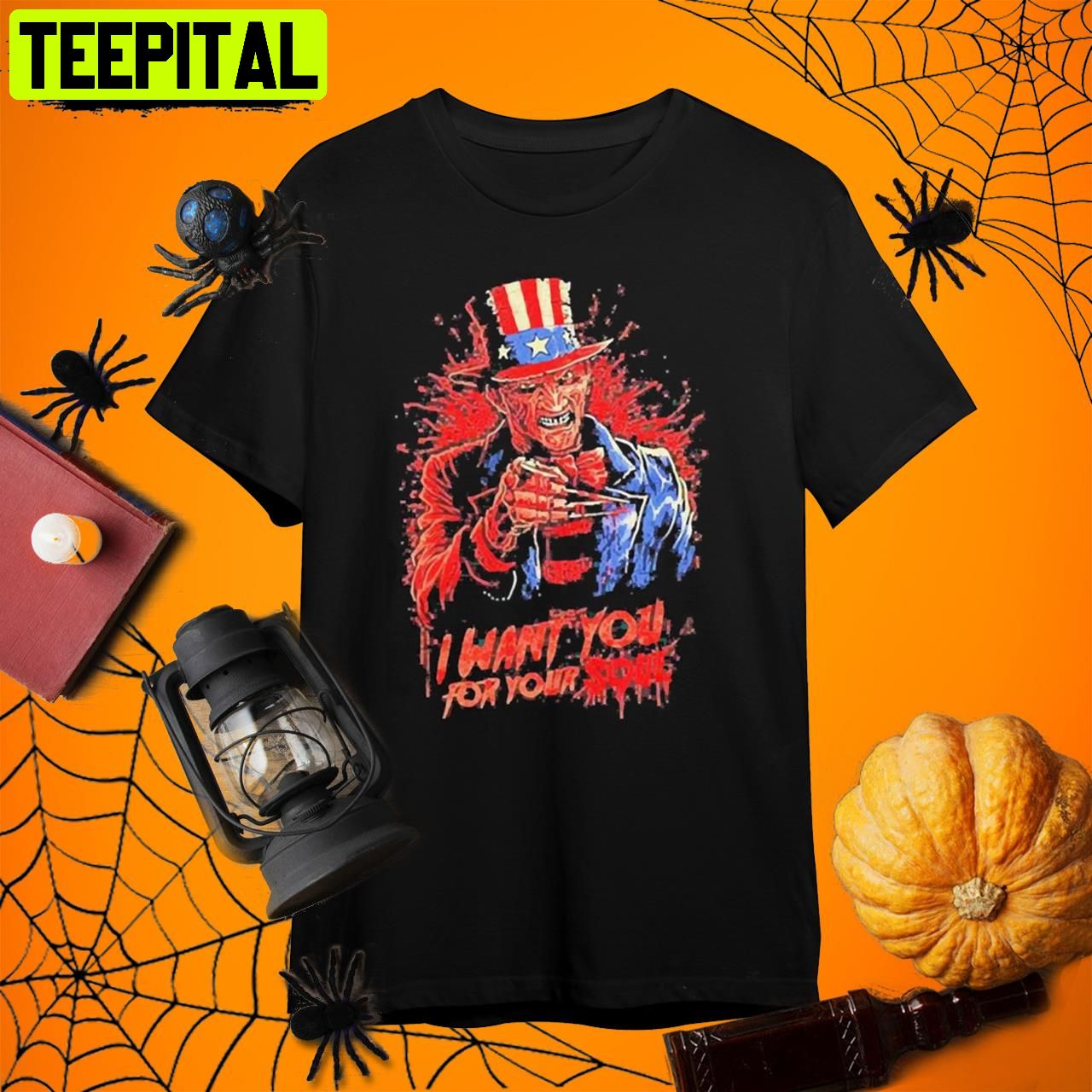 Freddy Krueger I Want You For Your Soul Halloween Retro Art Unisex T-Shirt Freddy Krueger I Want You For Your Soul Halloween Retro Art Unisex T-Shirt
