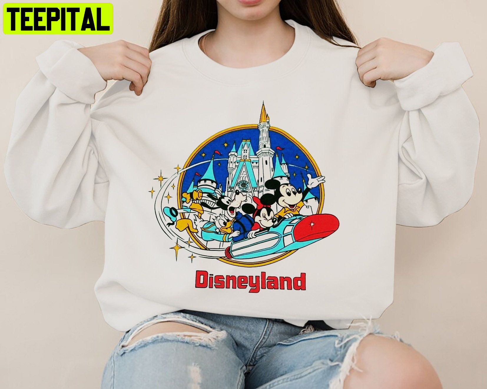 Friend Land Mickey Mouse Donald Groofy Holiday Disney Sweatshirt Friend Land Mickey Mouse Donald Groofy Holiday Disney Sweatshirt