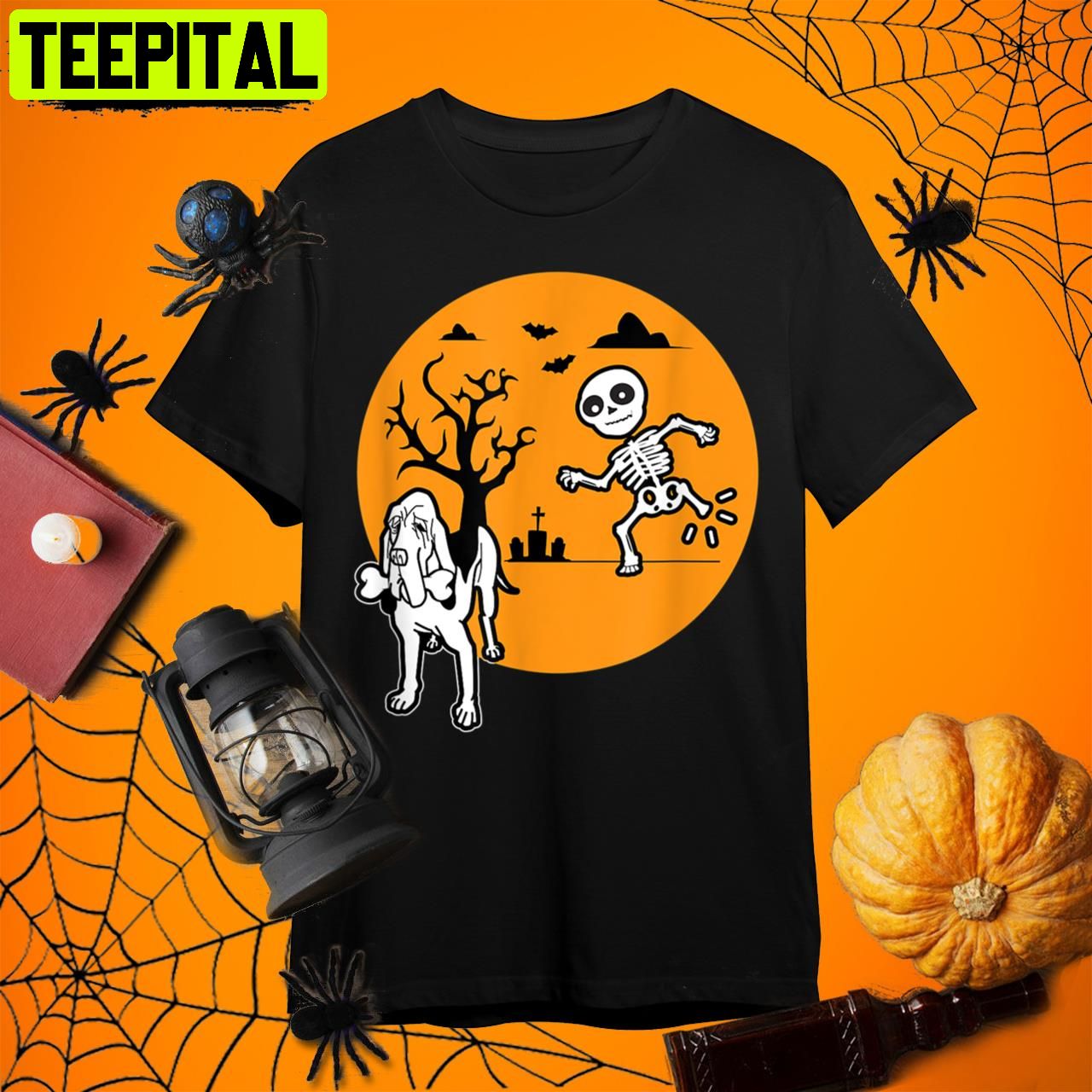 Funny Bloodhound Skeleton Bone Halloween Costume Dog Owners Retro Art Unisex T-Shirt Funny Bloodhound Skeleton Bone Halloween Costume Dog Owners Retro Art Unisex T-Shirt