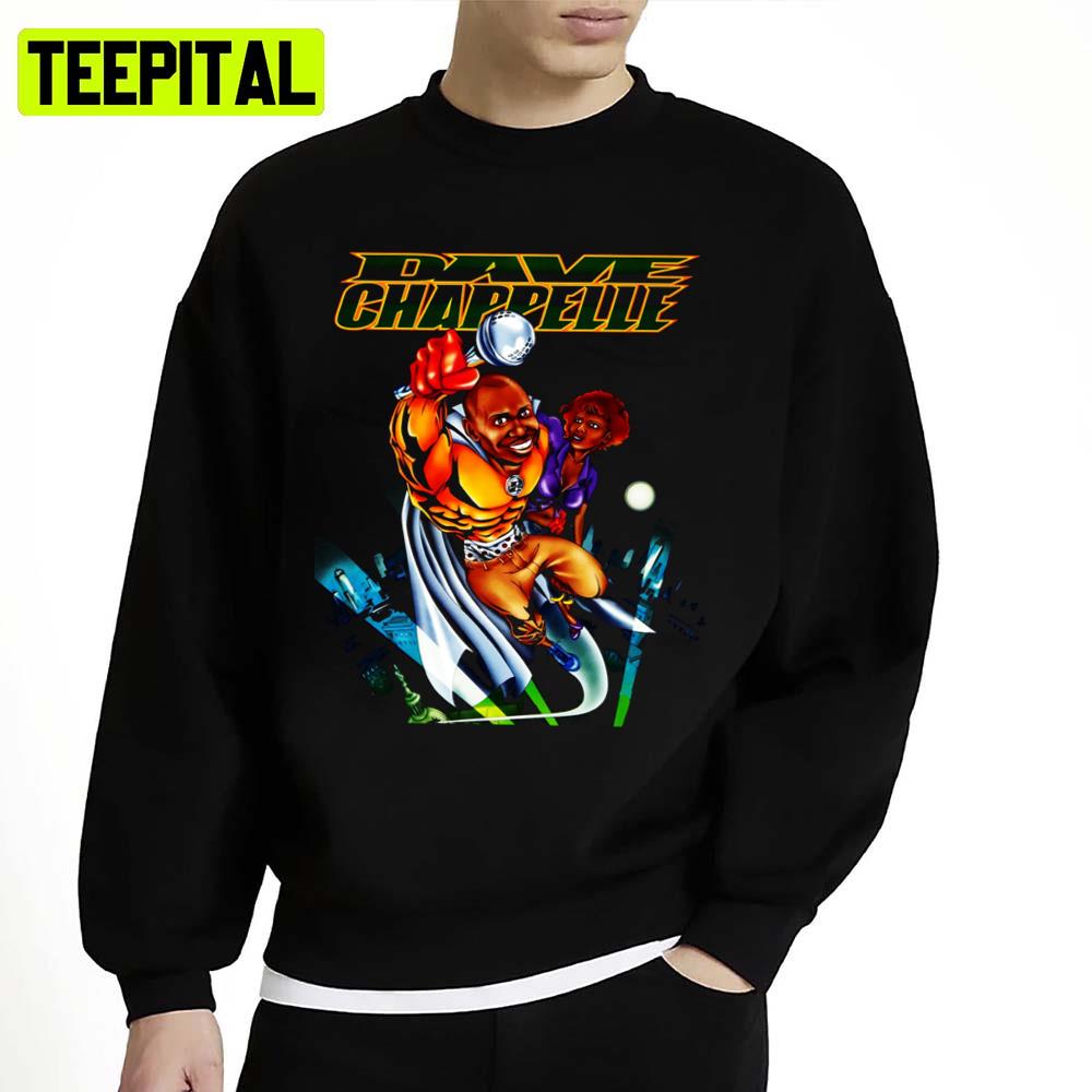 Funny Design Dave Chappelle Super Hero Graphic Unisex Sweatshirt Funny Design Dave Chappelle Super Hero Graphic Unisex Sweatshirt