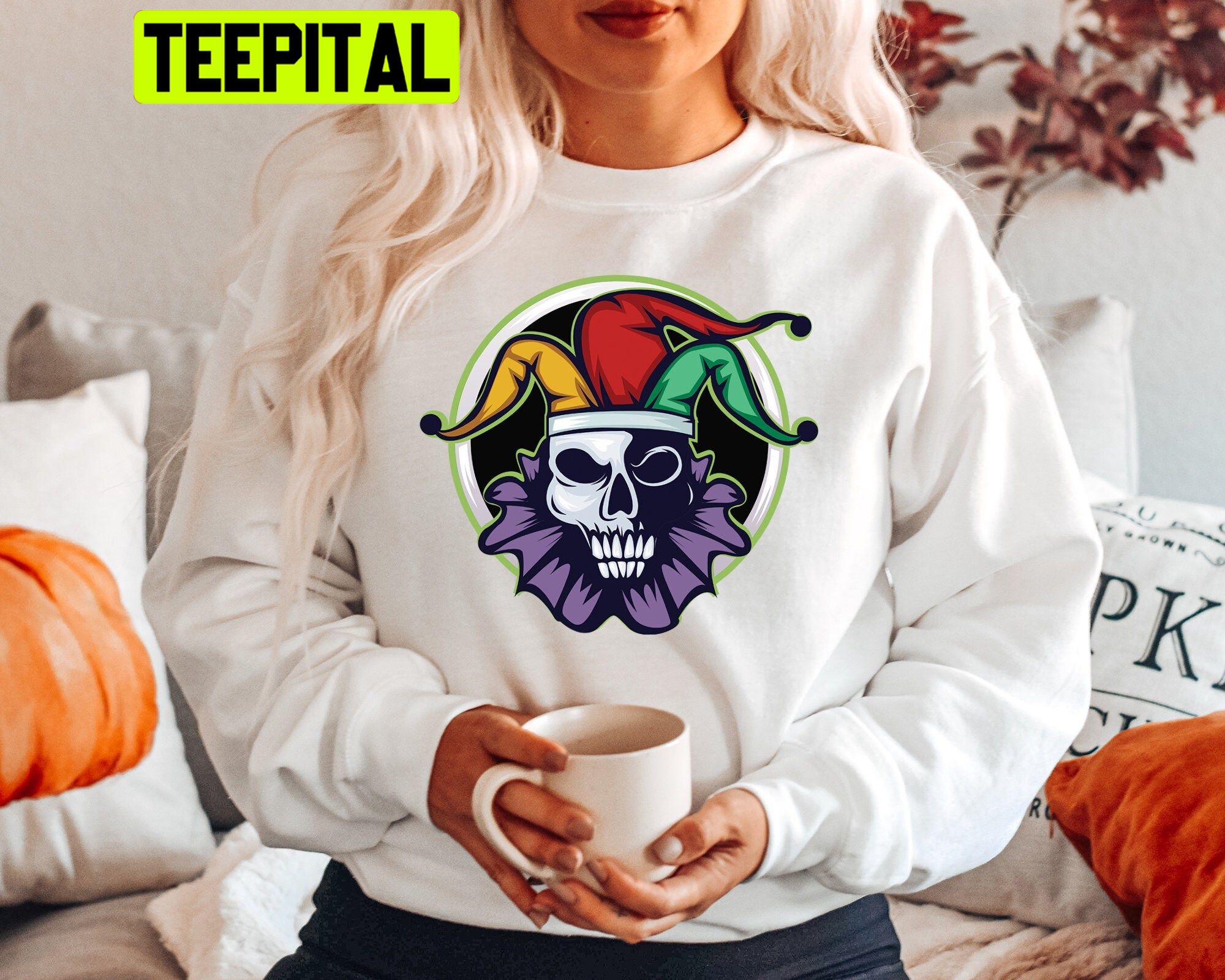 Funny Halloween Joker Head Trending Unisex Sweatshirt Funny Halloween Joker Head Trending Unisex Sweatshirt