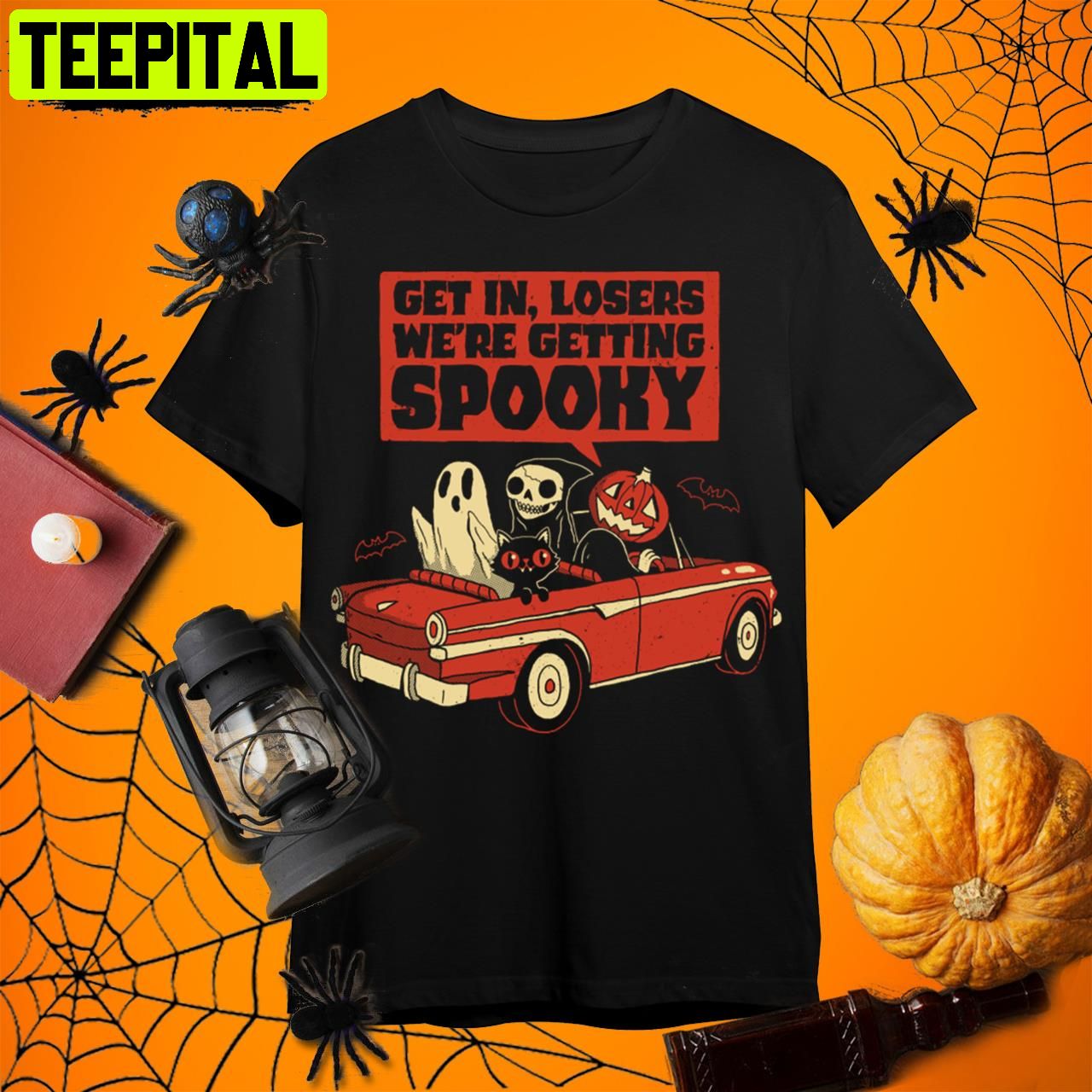 Getting Spooky Halloween Horror Nights Retro Art Unisex T-Shirt Getting Spooky Halloween Horror Nights Retro Art Unisex T-Shirt