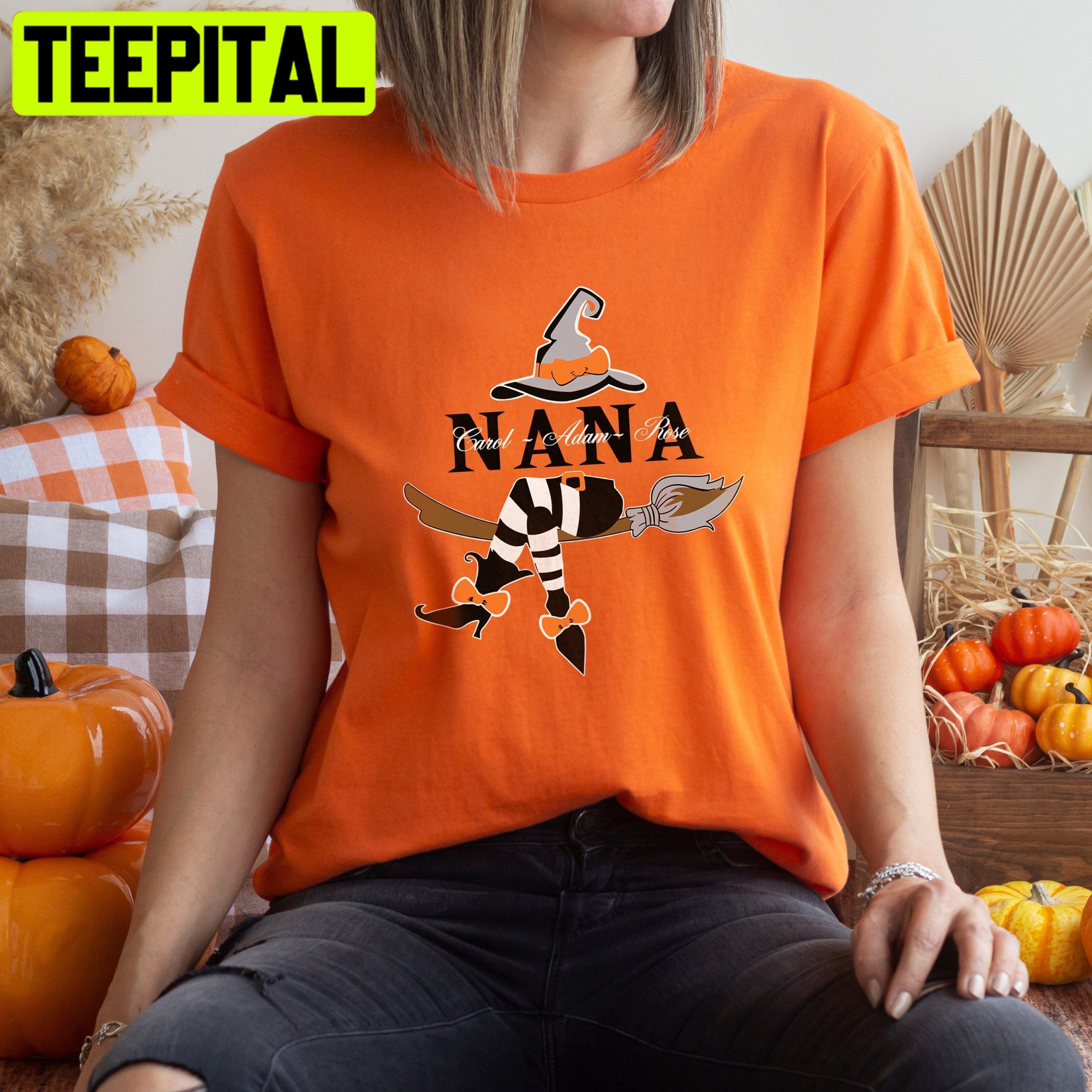 Grandma Shirt With Grandkids Names Fall Halloween Trending Unisex Shirt Grandma Shirt With Grandkids Names Fall Halloween Trending Unisex Shirt