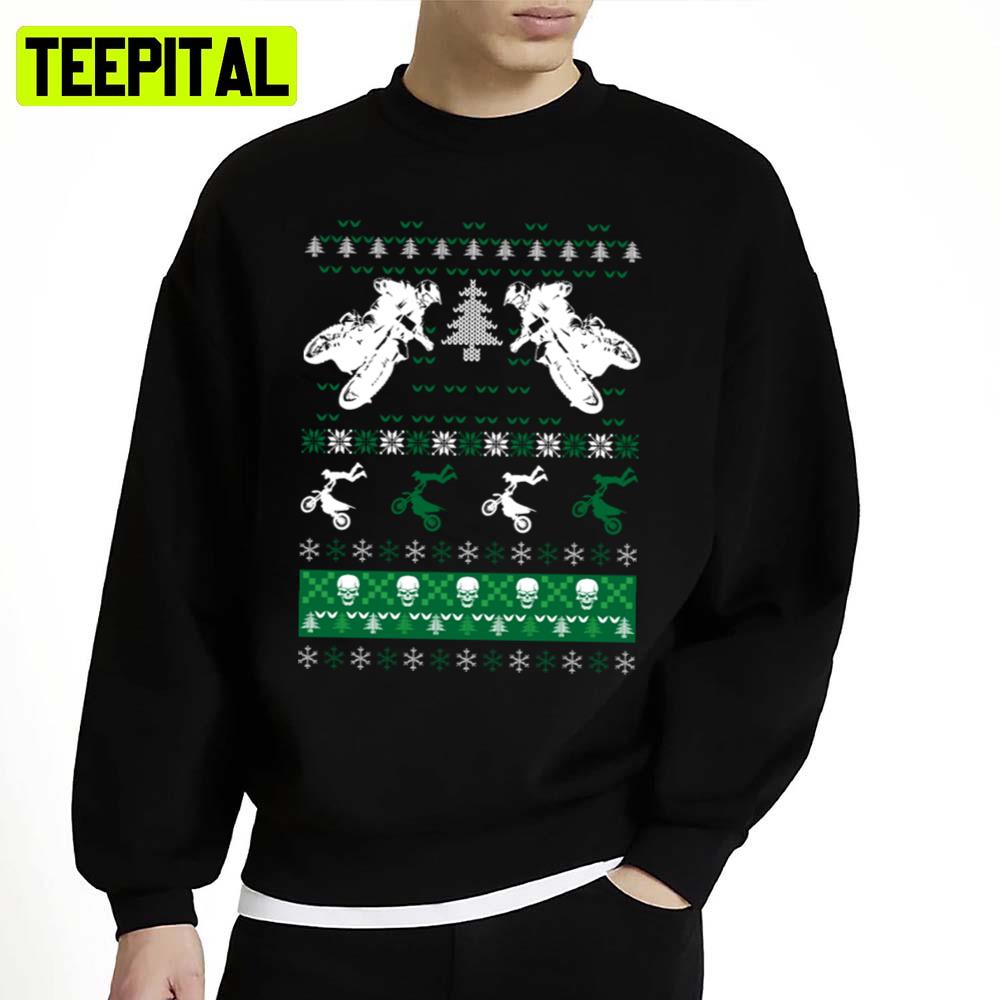 Green Pattern Merry Motobiker Motorcycle Braaap Ugly Christmas Unisex Sweatshirt Green Pattern Merry Motobiker Motorcycle Braaap Ugly Christmas Unisex Sweatshirt