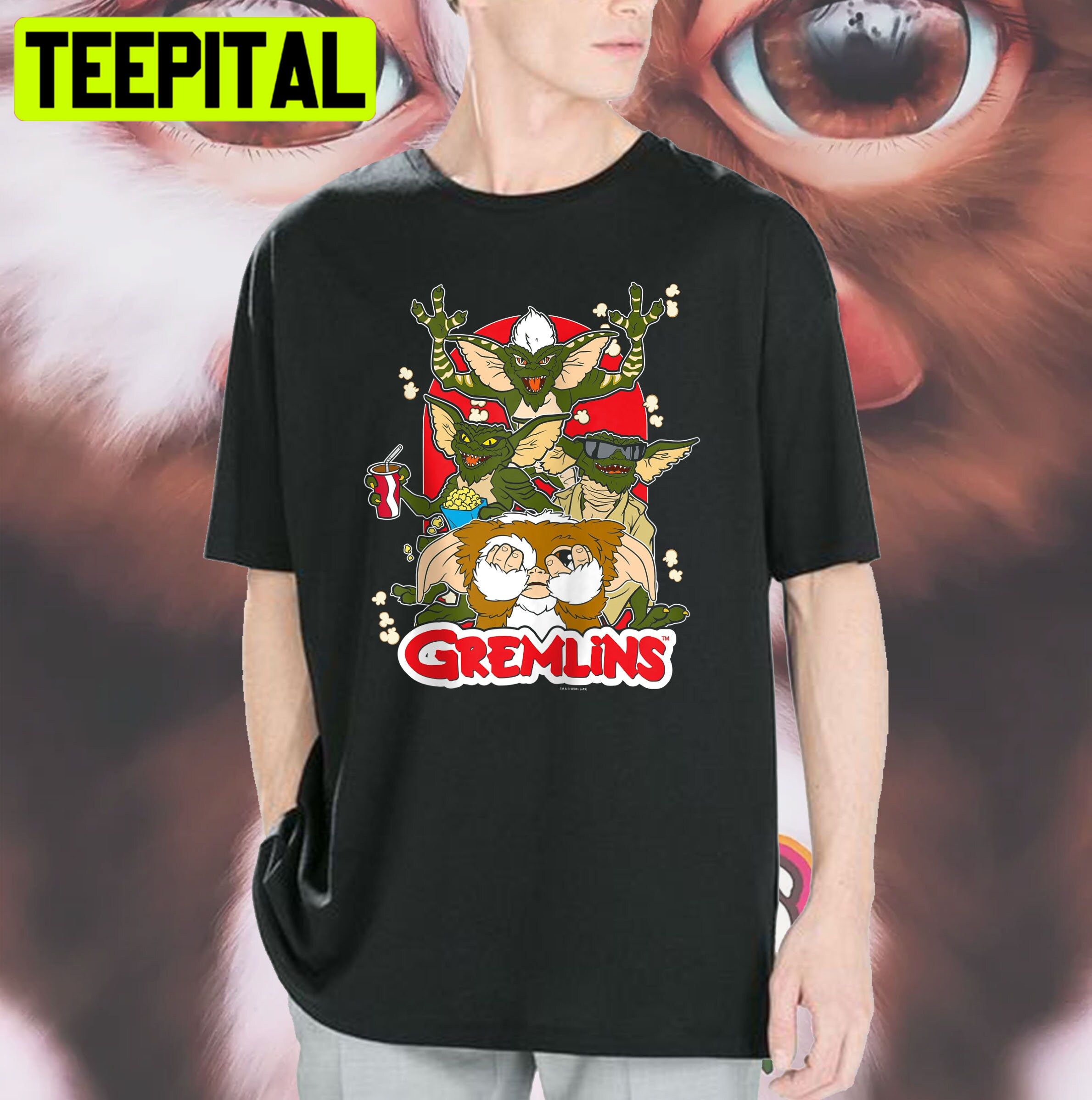 Gremlins Popcorn Horror Movie Halloween Trending Unisex T-Shirt Gremlins Popcorn Horror Movie Halloween Trending Unisex T-Shirt